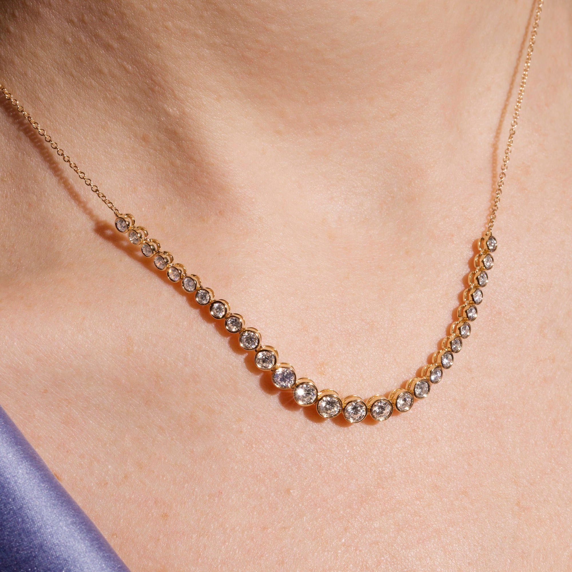 Let It Slide Diamond Tennis Necklace - 2