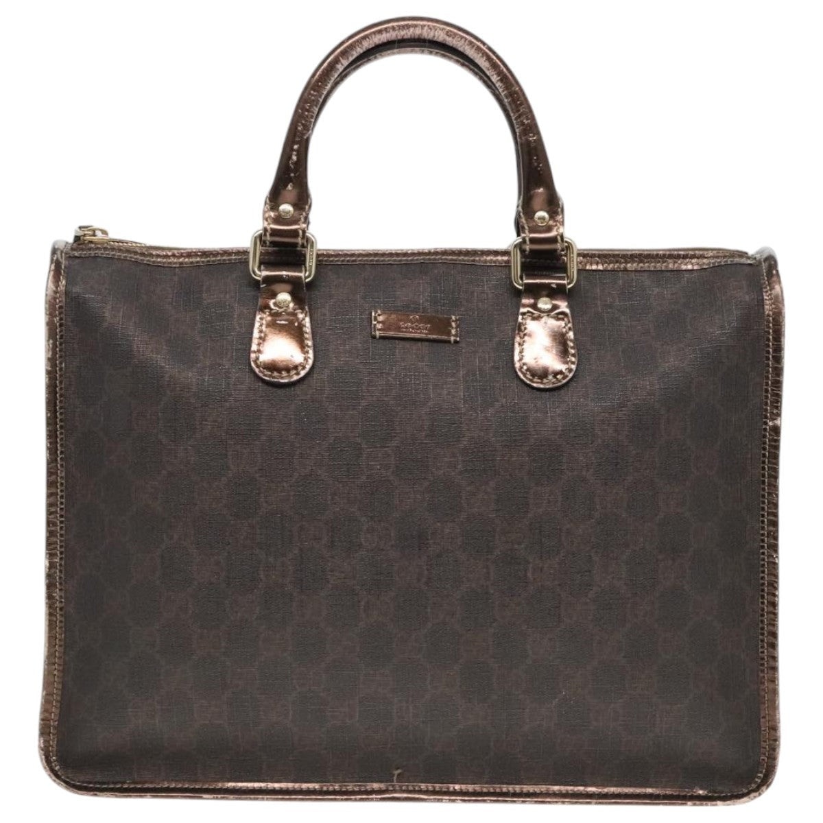 GUCCI GG Canvas Hand Bag Brown Gold - 2