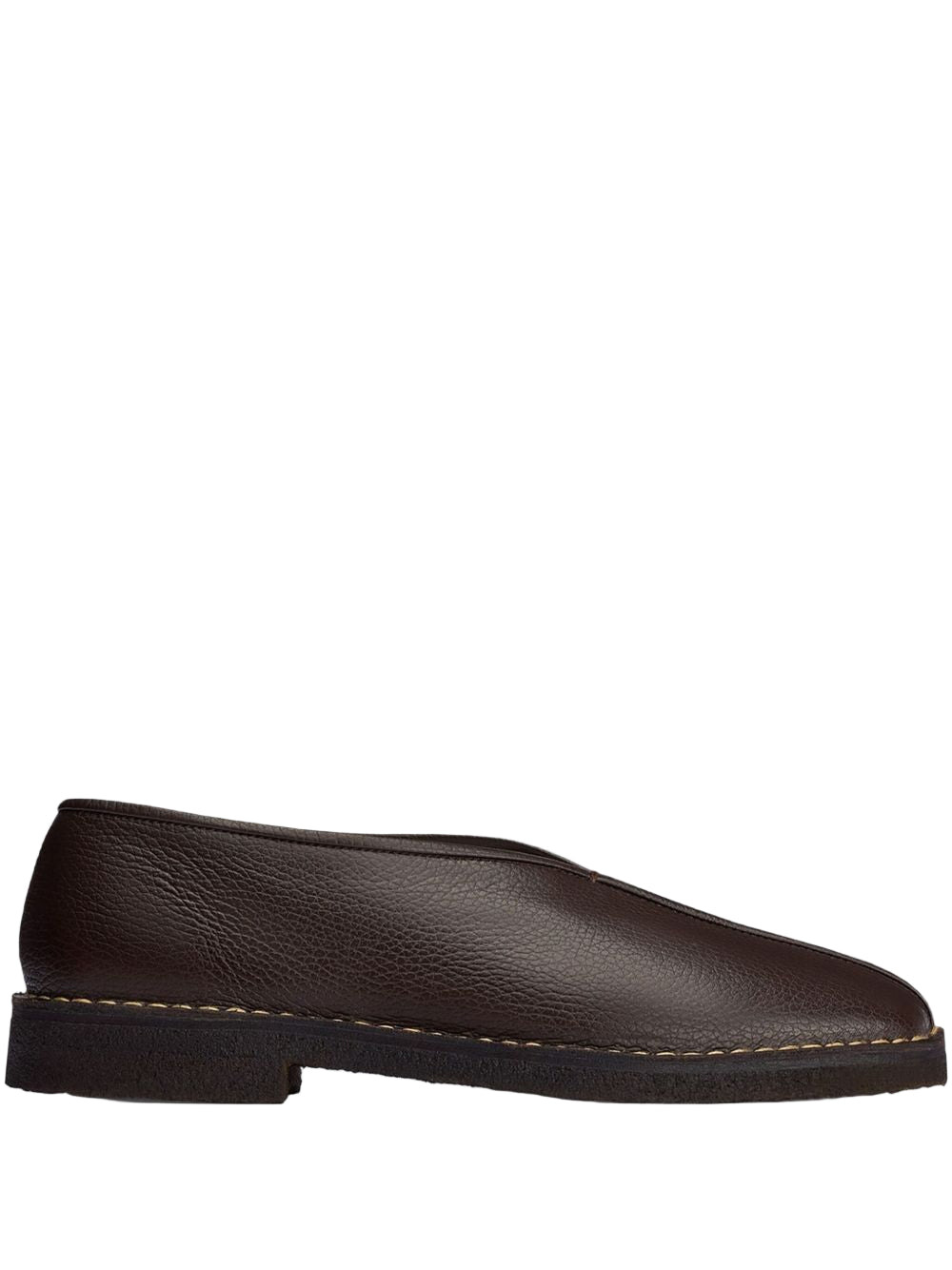 PIPED CREPE SLIPPERS (DARK BROWN) - 1