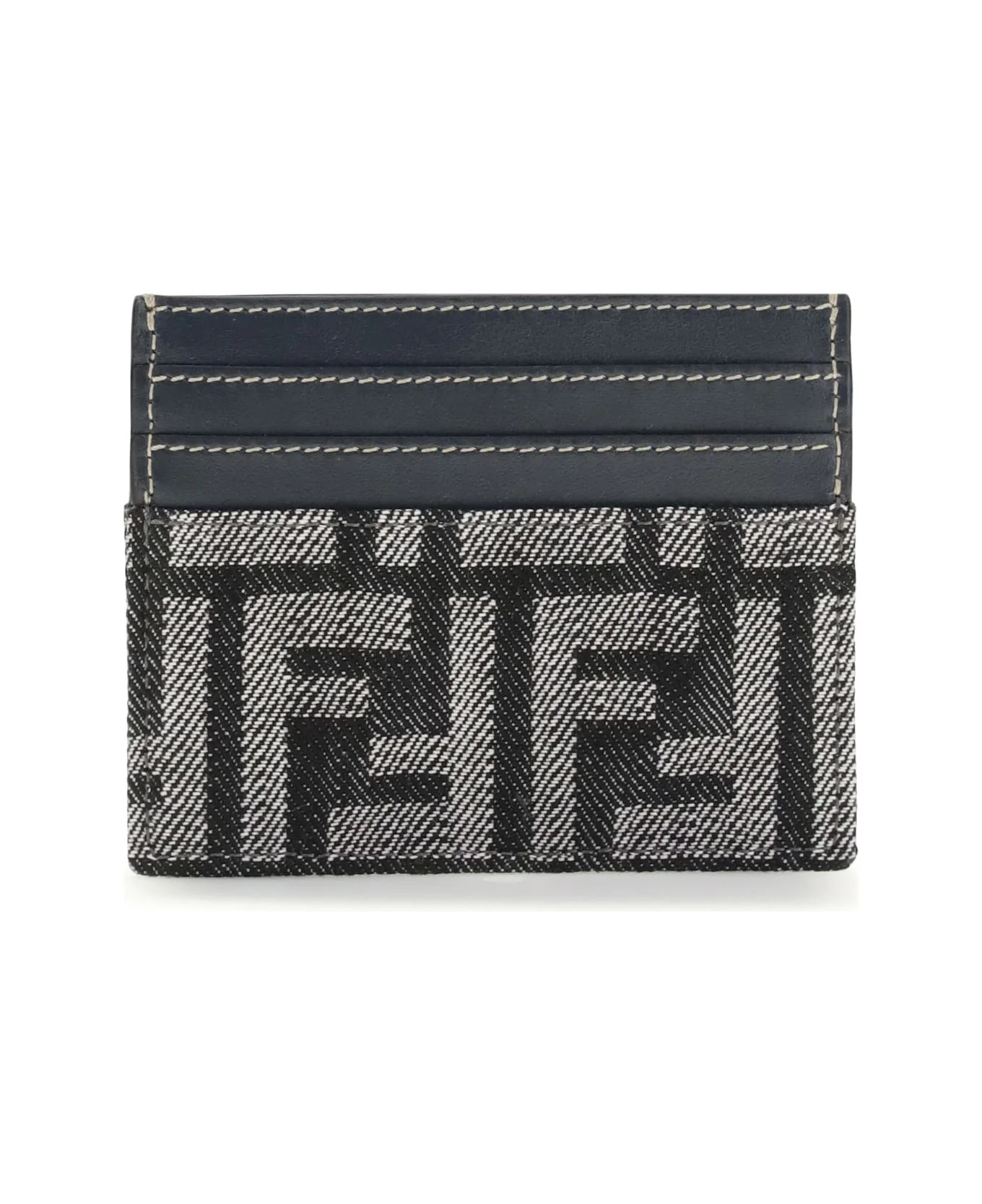 Embroidered Denim Card Holder - 1