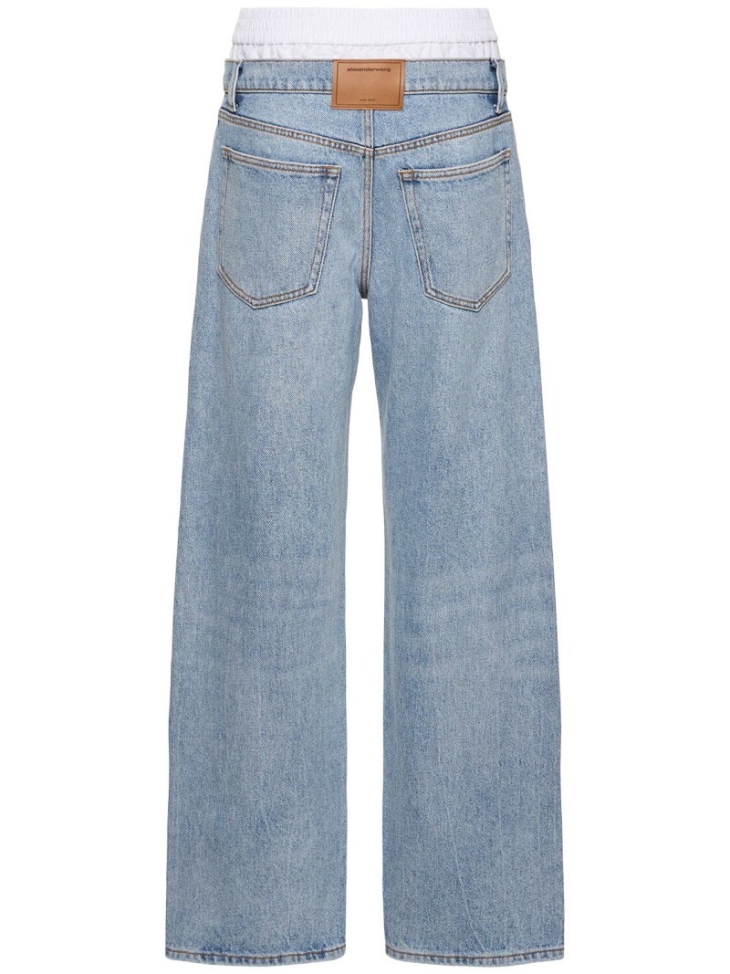 Balloon high rise cotton denim jeans - 3