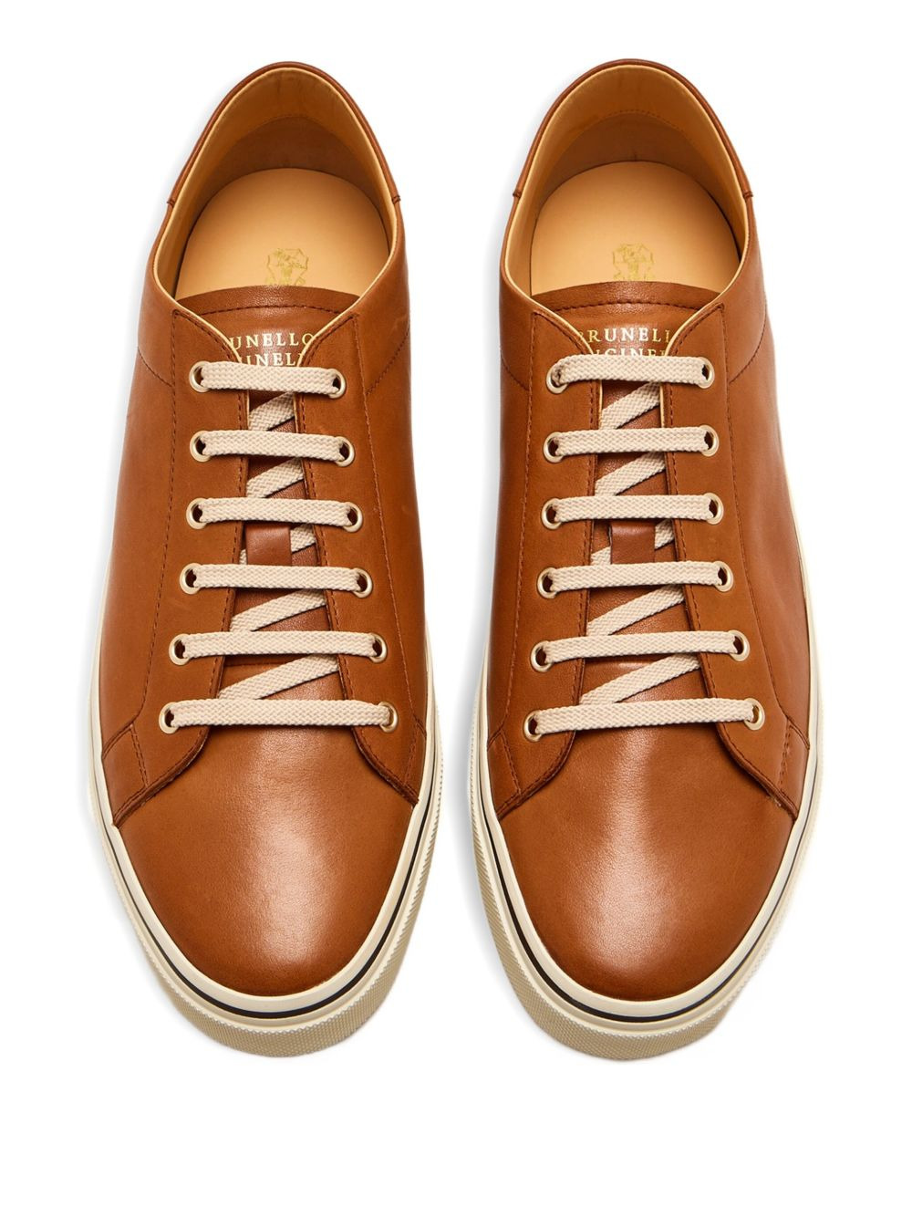 leather lace-up sneakers - 3