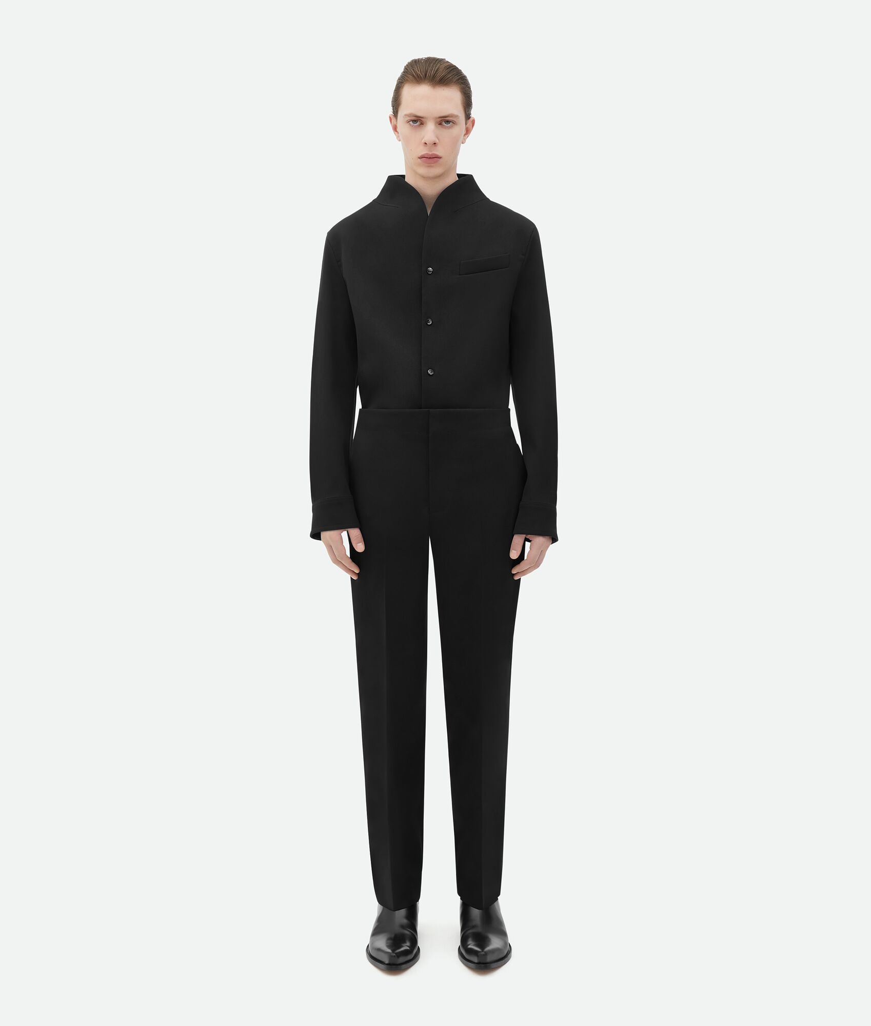 Light Wool Funnel Neck Shirt - 4