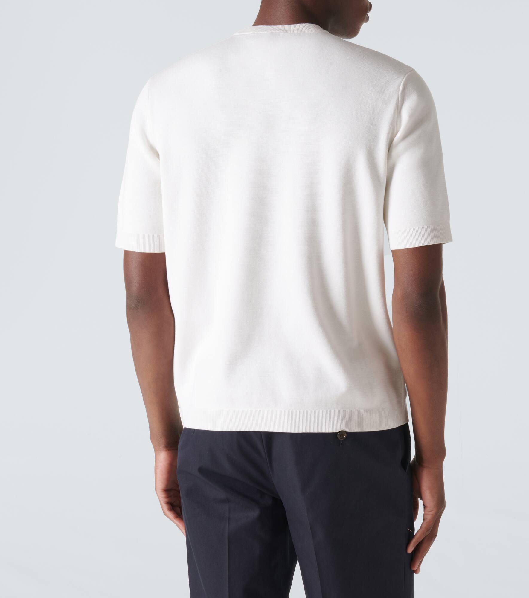 Logo silk and cotton T-shirt - 4