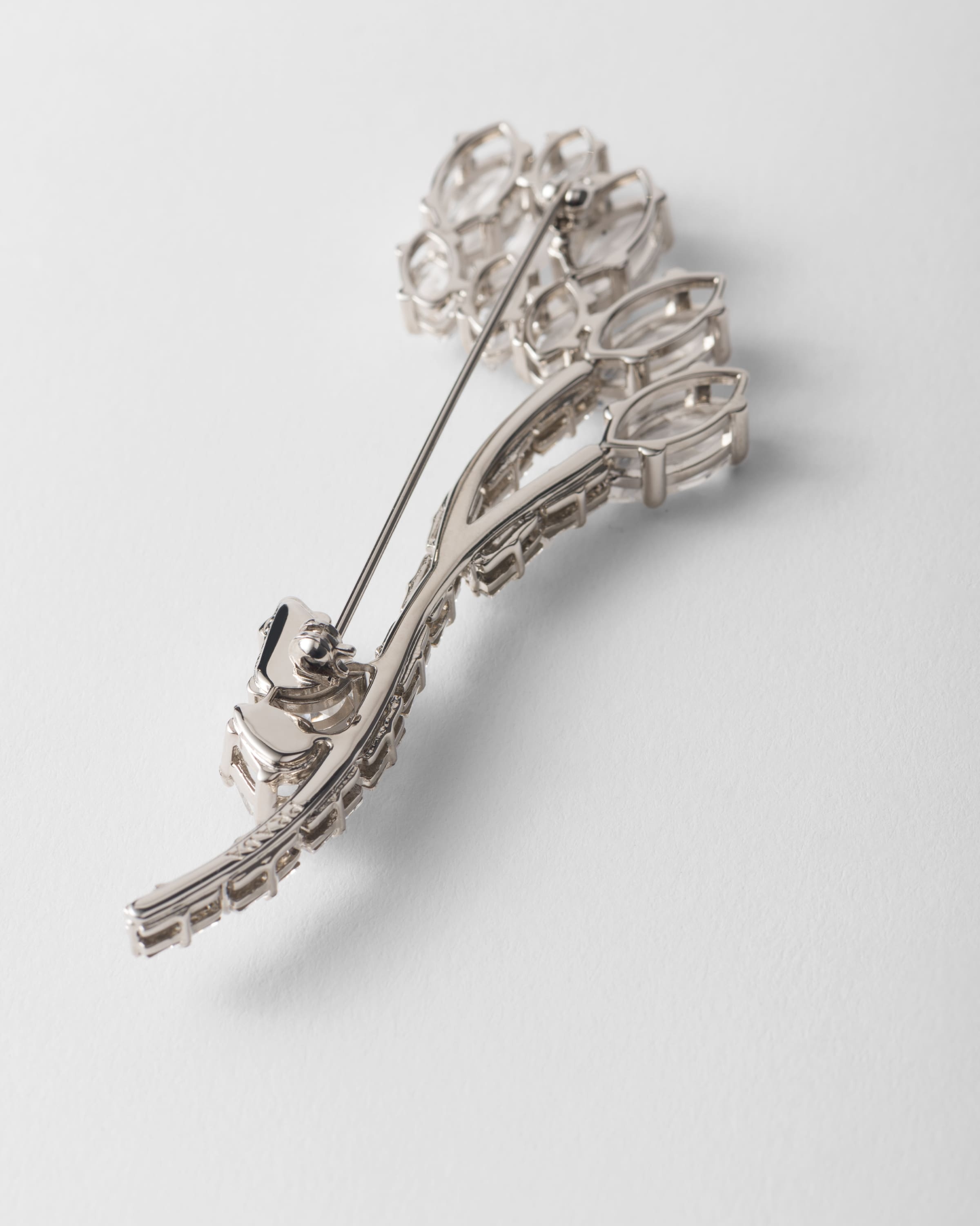 Metal brooch with crystals - 5