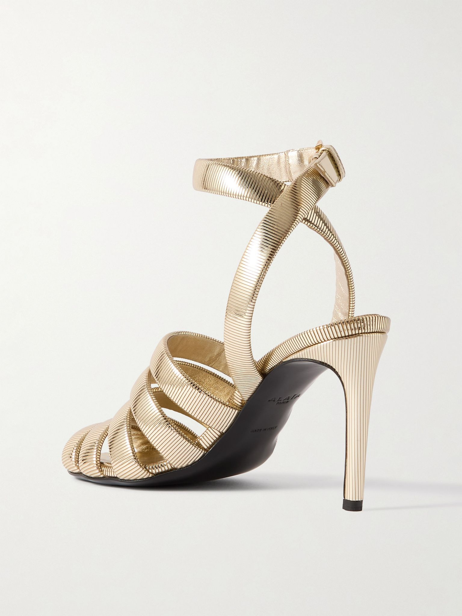 Metallic leather sandals Gold - 3