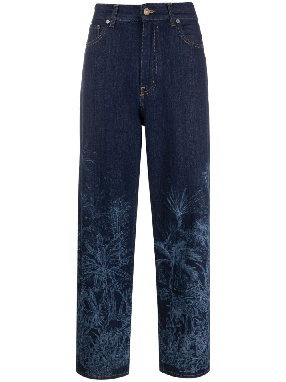 Jungle Toile de Jouy straight-leg jeans - 1