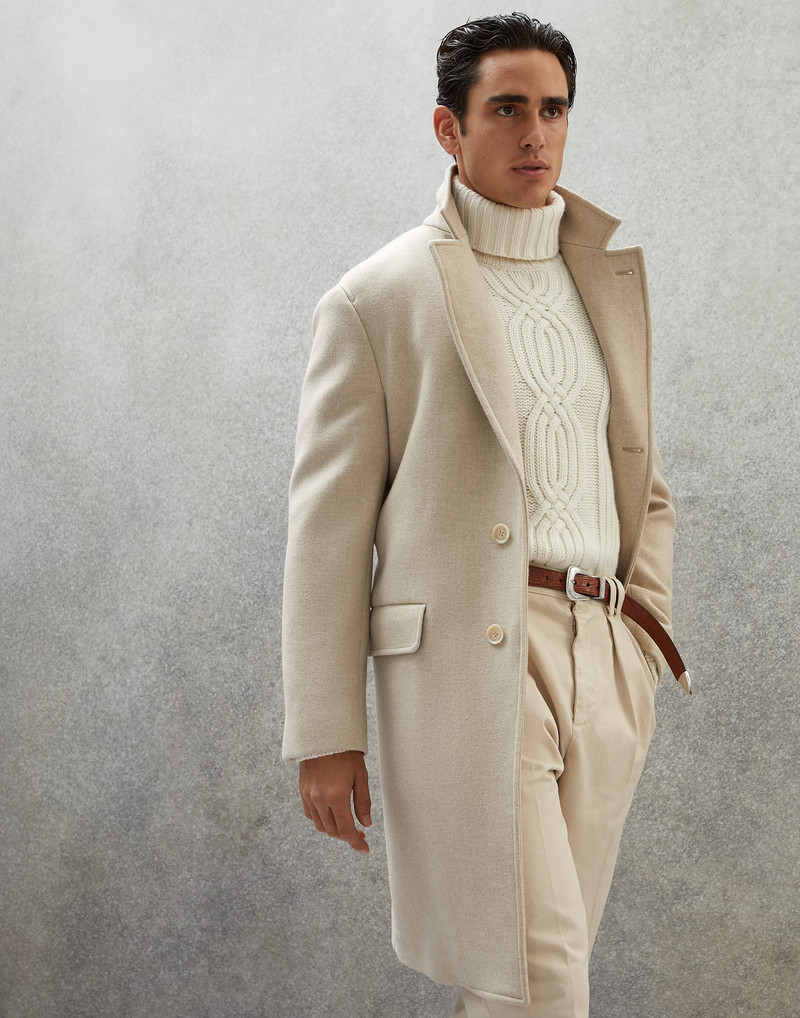 Virgin wool and cashmere double cloth soft fit coat 4