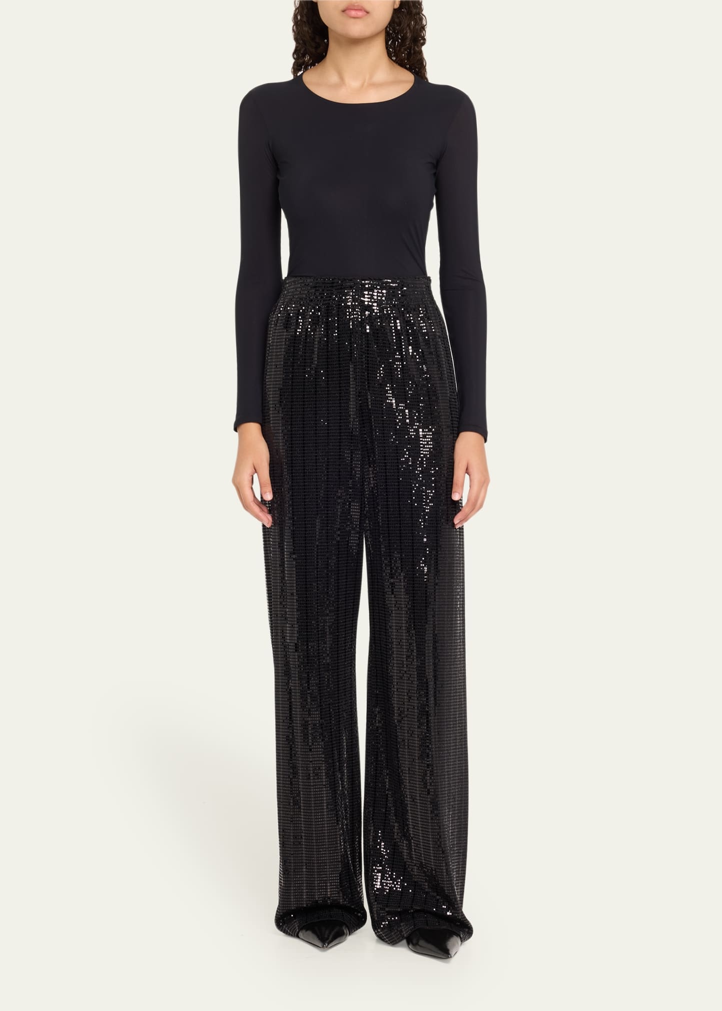 Elba Sequined Straight-Leg Pants - 2