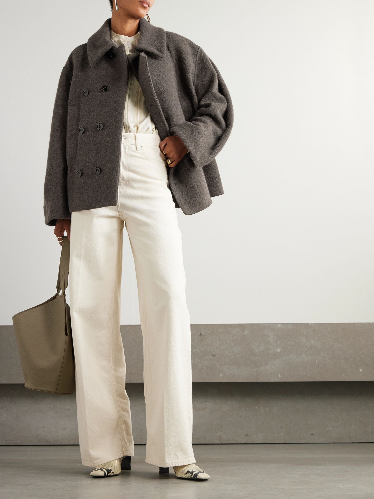 Belted wool and alpaca-blend coat Army green - 2