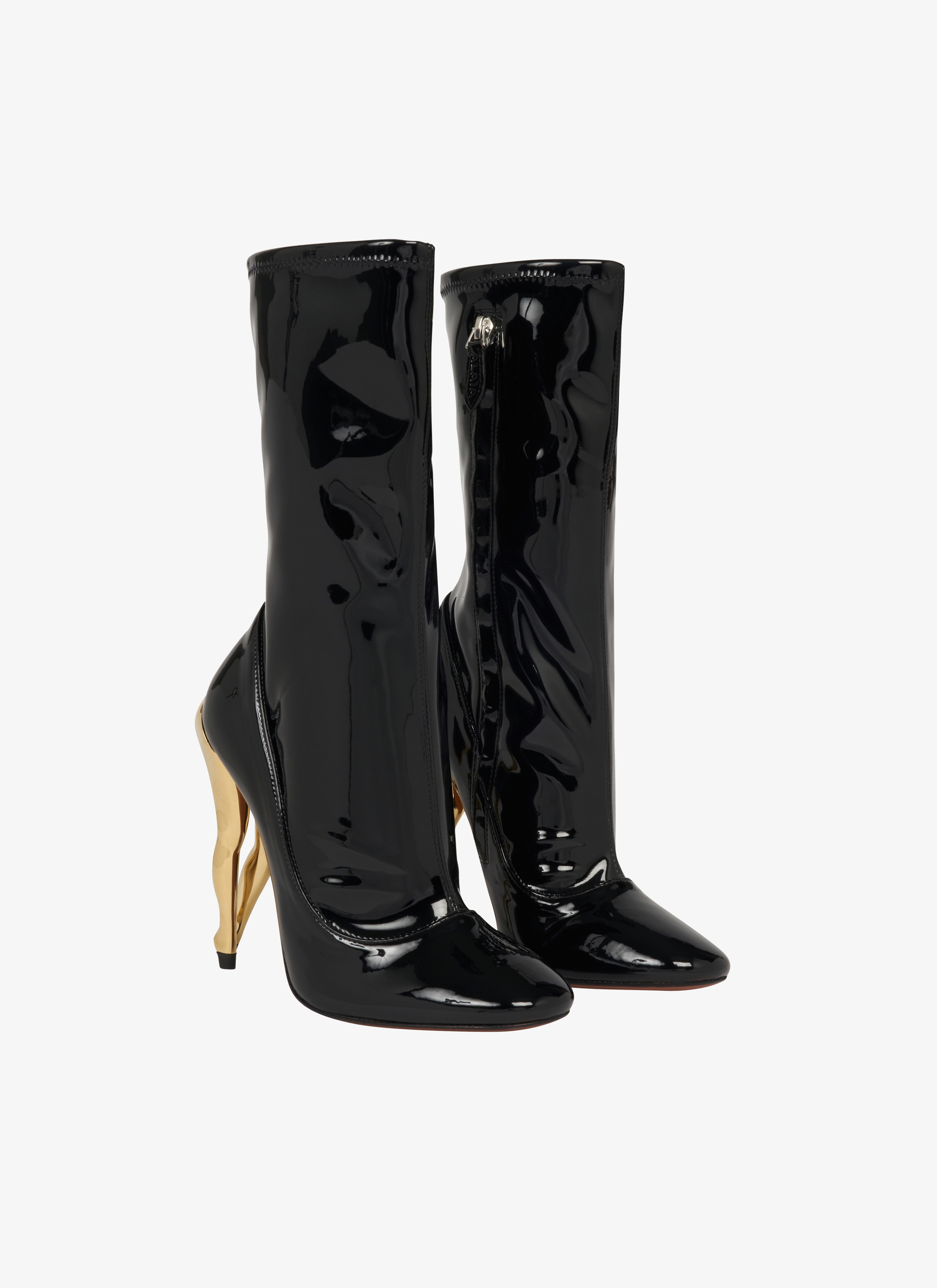 CABARET BOOTIES IN PATENT CALFSKIN - 3