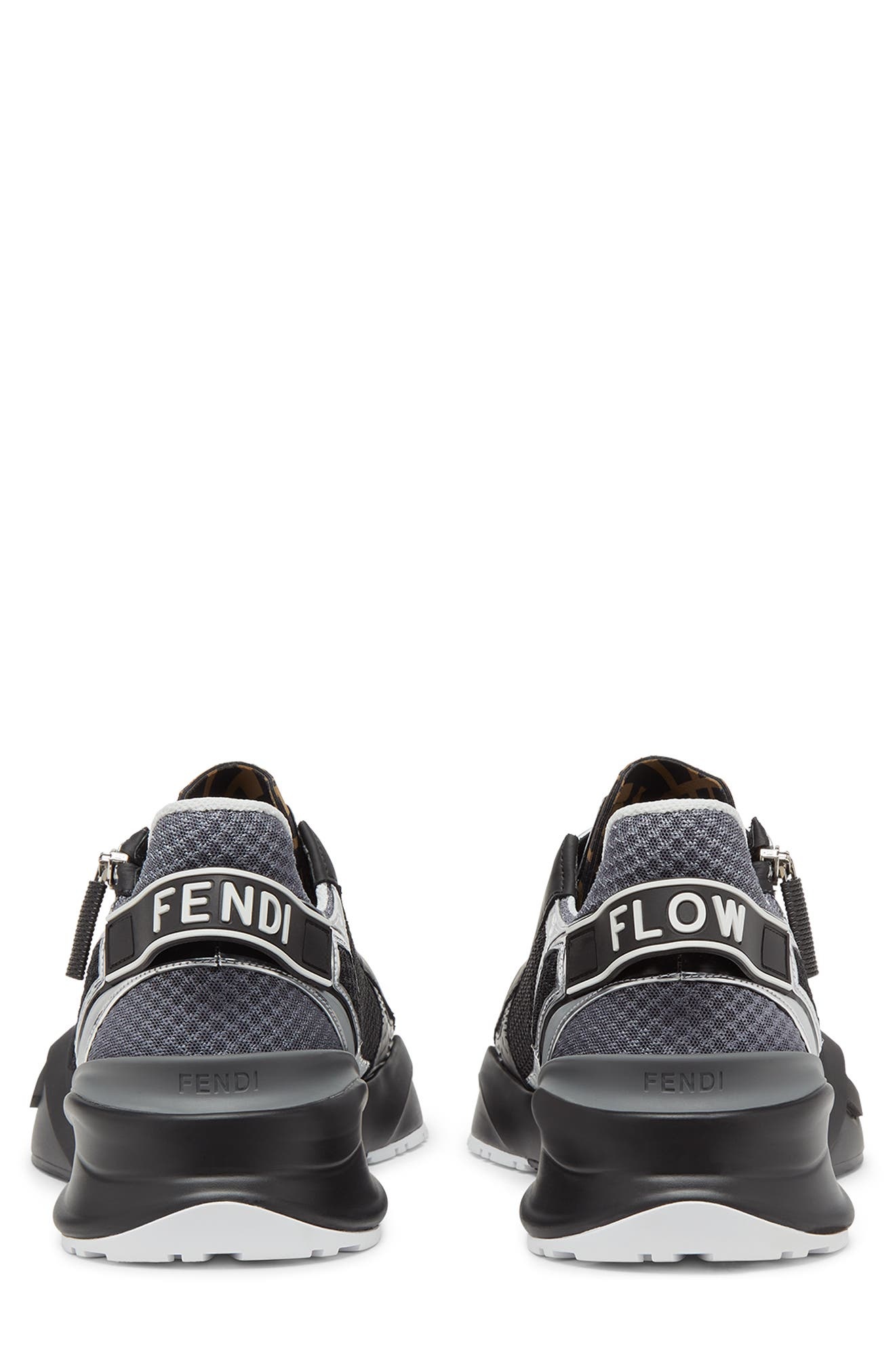 Fendi Flow Sneaker in Silver/Nero at Nordstrom - 4