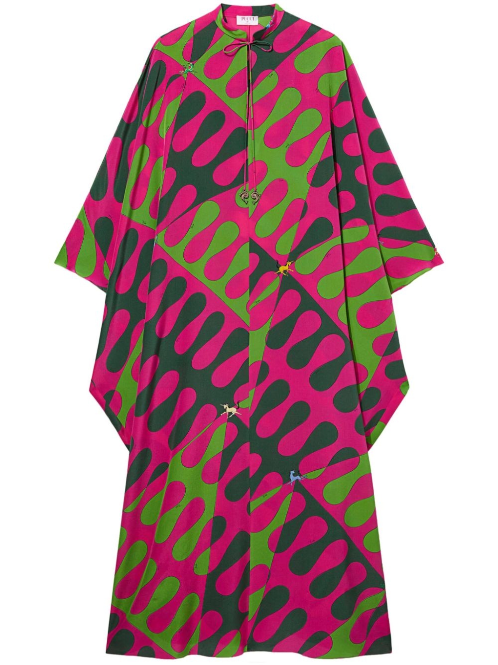 abstract print silk maxi kaftan - 1