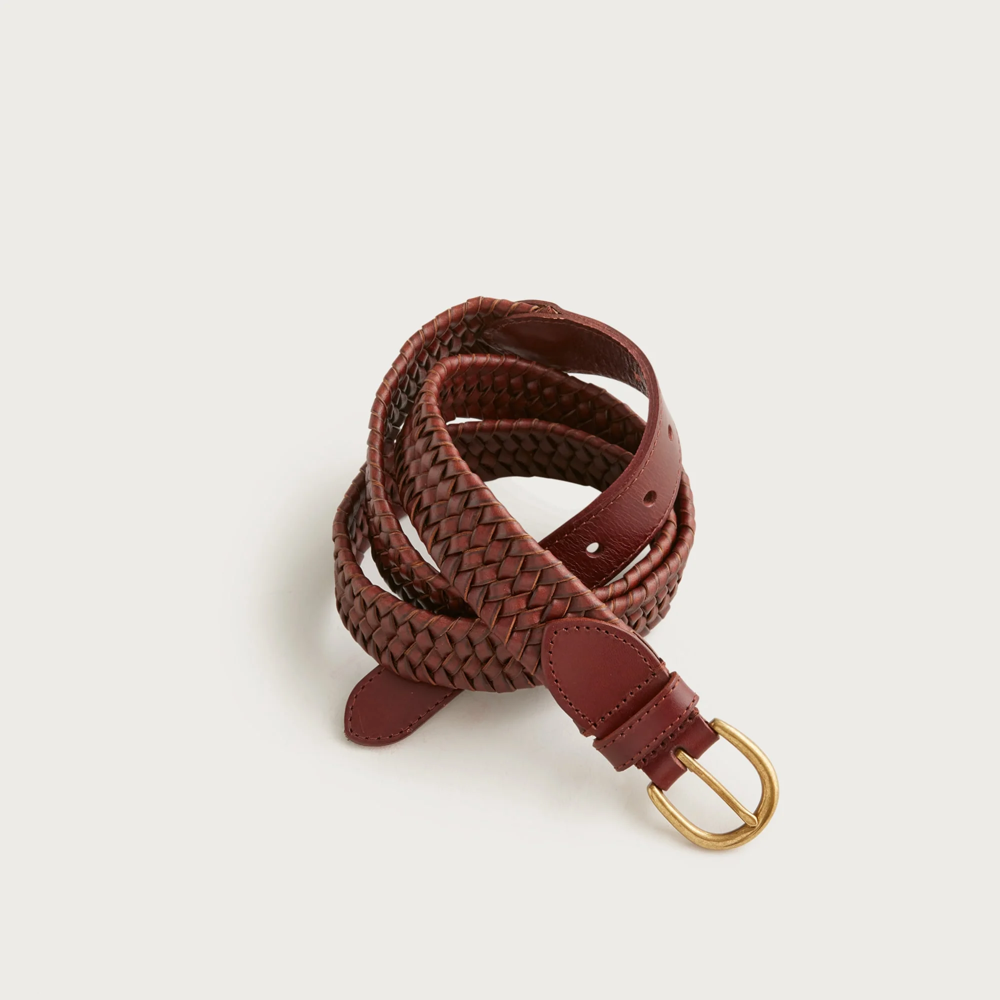 Woven elasticated Italian leather belt - 1