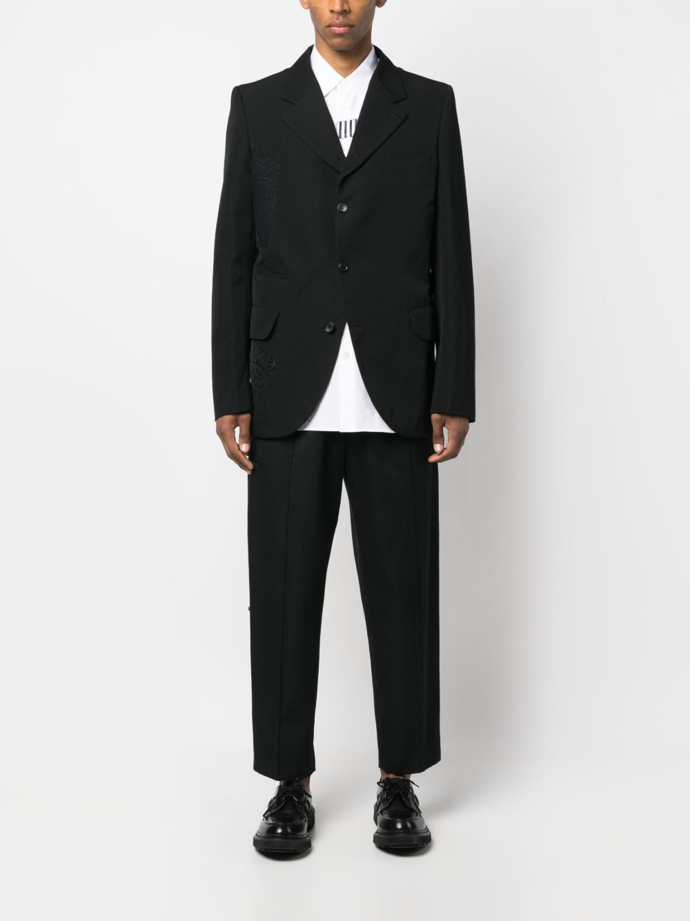 panelled single-breasted blazer - 2