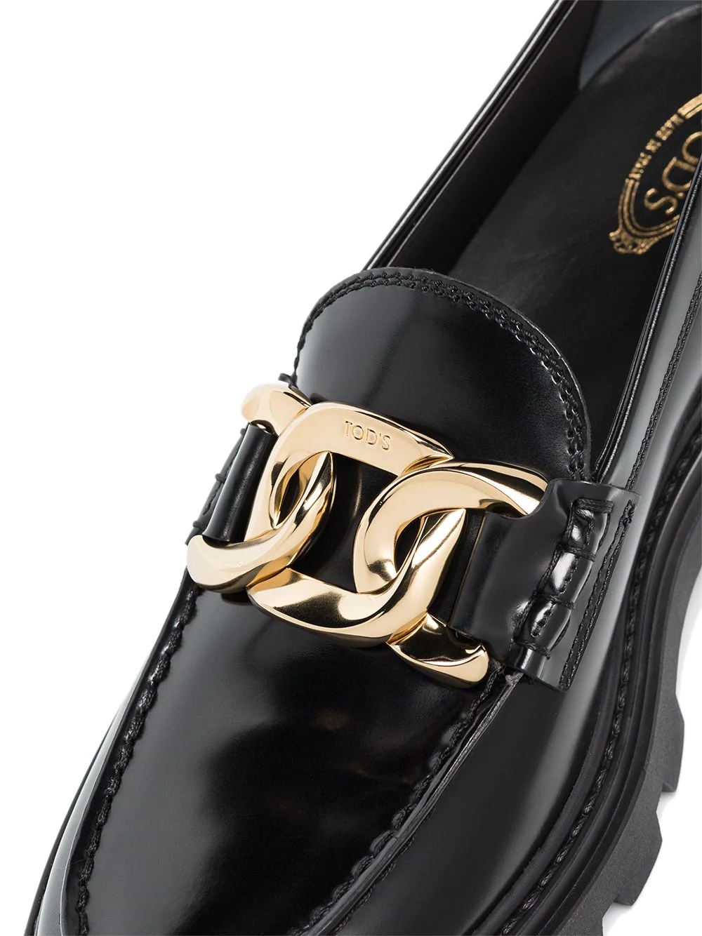 chain-detail leather loafers - 2