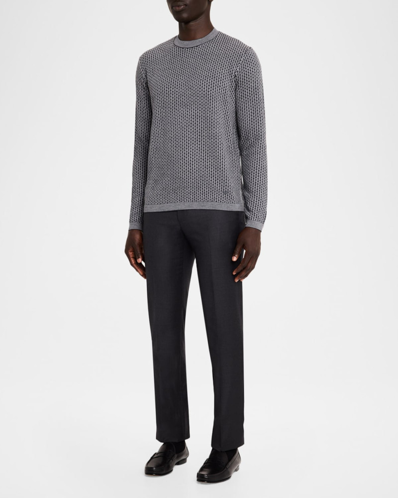 EMPORIO ARMANI Men's Wool Geometric Crewneck Sweater outlook