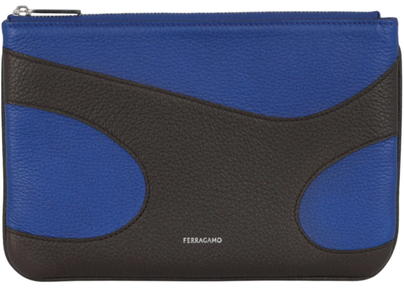 Ferragamo Cut-Out Pebbled Leather Phone Pouch White - 1