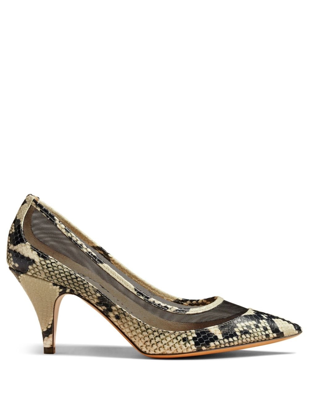 The River 75mm python-print pumps - 1