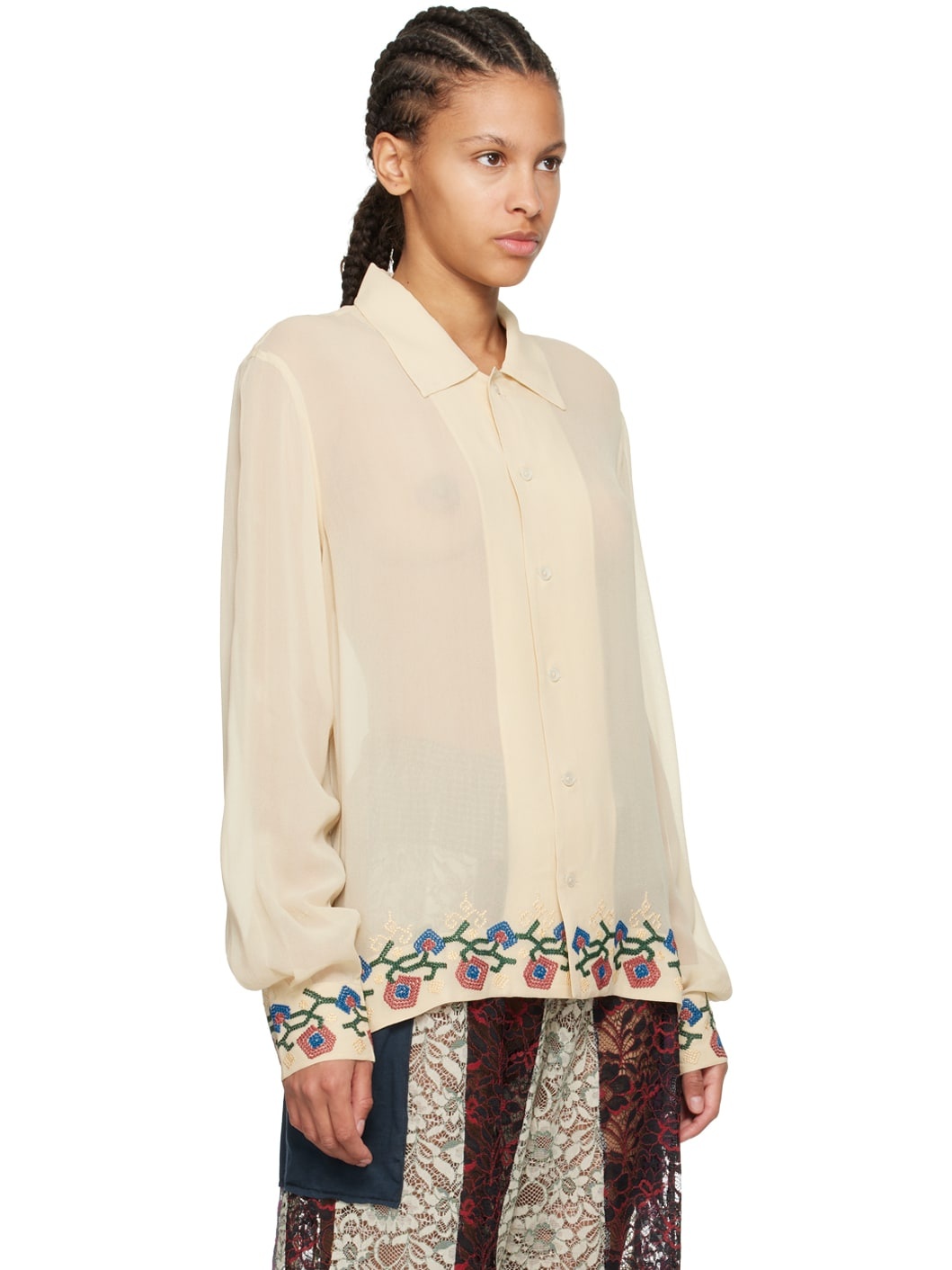 Beige Flowering Liana Shirt - 2