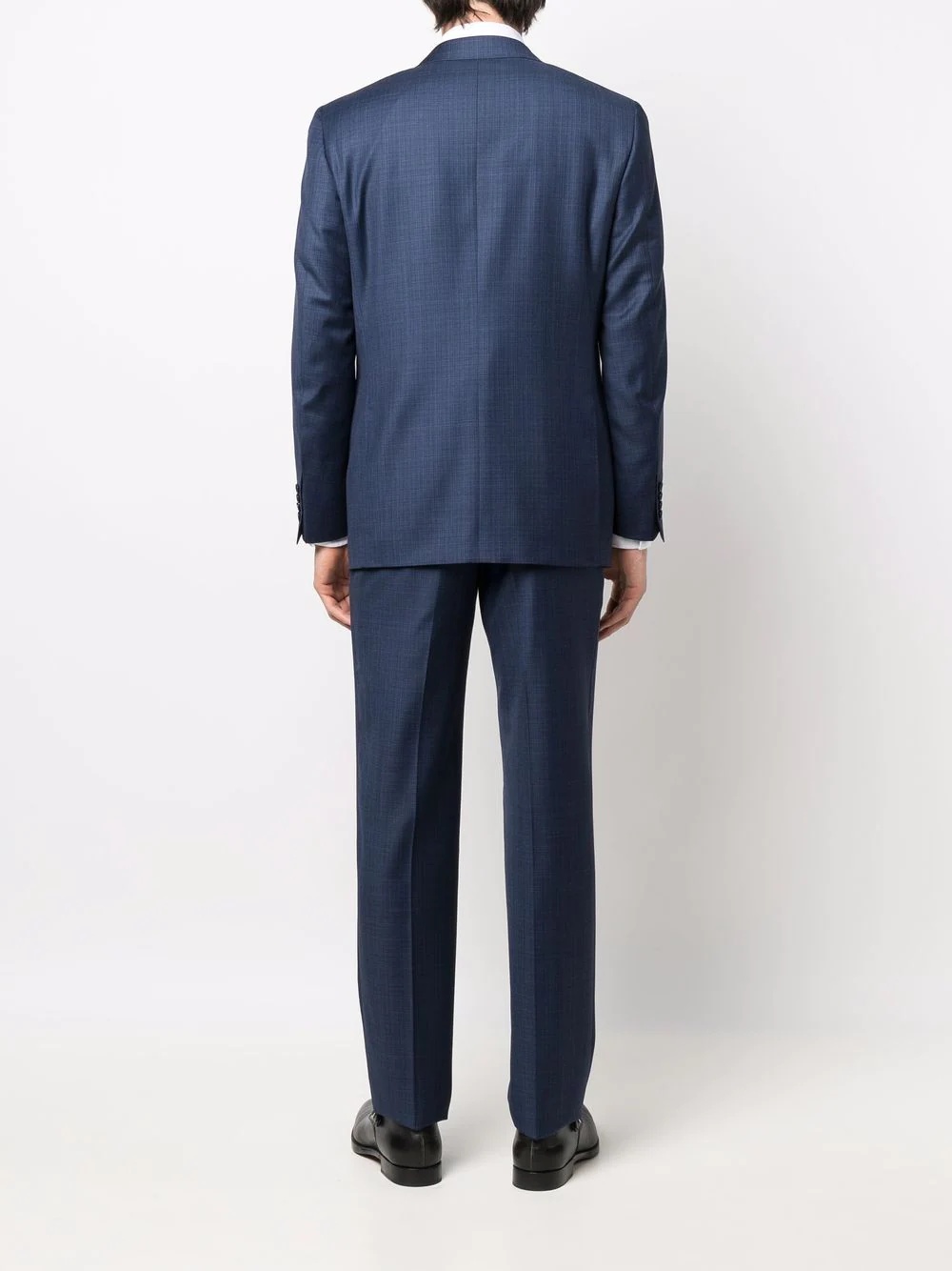 fine-check single-breasted wool suit - 4