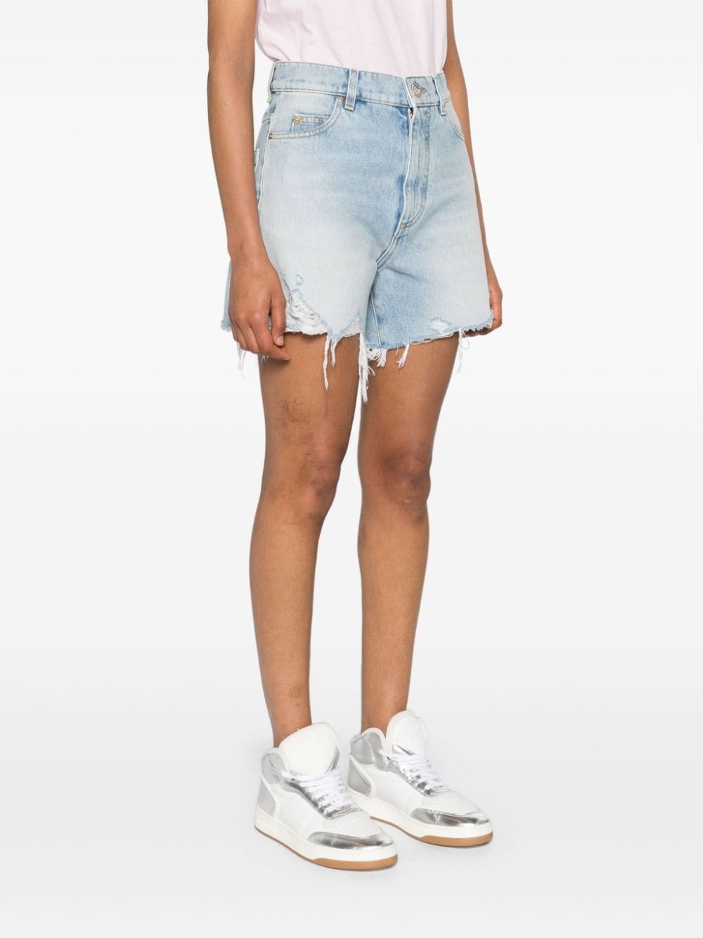high-rise denim shorts - 3