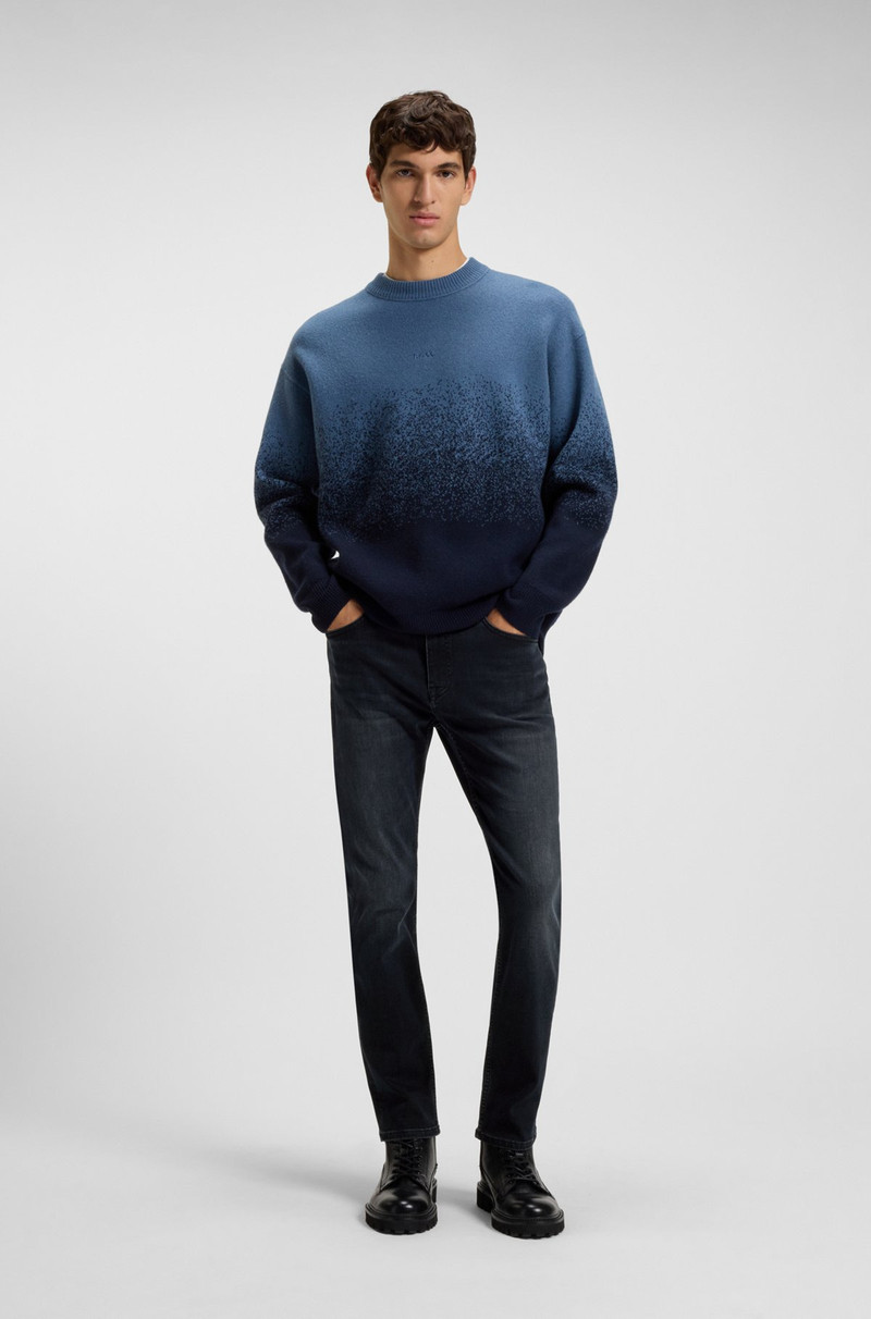 BOSS DELAWARE SLIM-FIT JEANS IN BLUE-BLACK SOFT-MOTION DENIM outlook