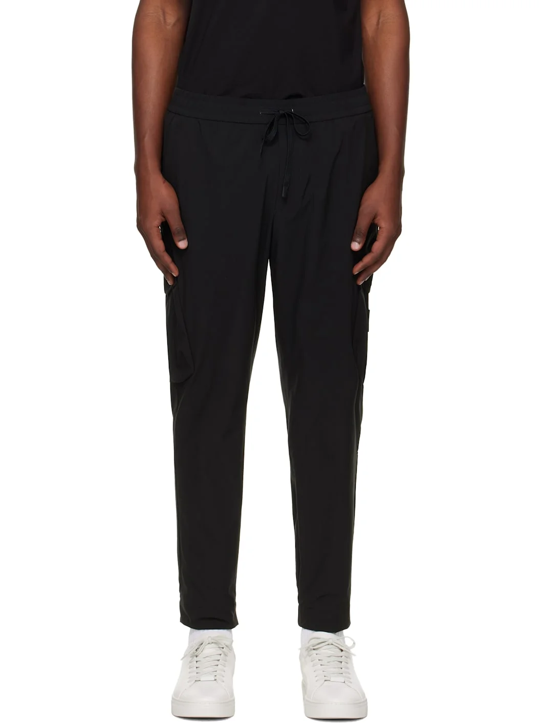 Black Tapered-Fit Cargo Pants - 1
