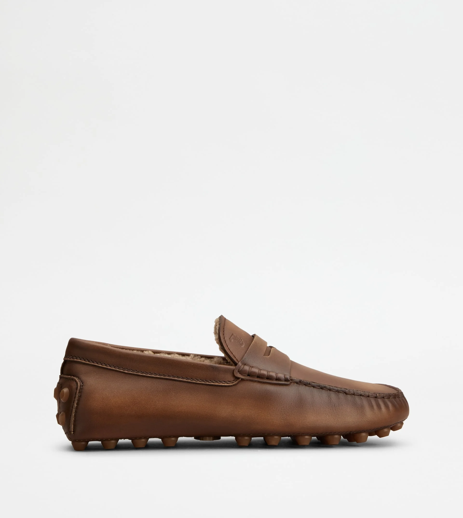 GOMMINO BUBBLE LOAFERS IN LEATHER - BROWN - 1