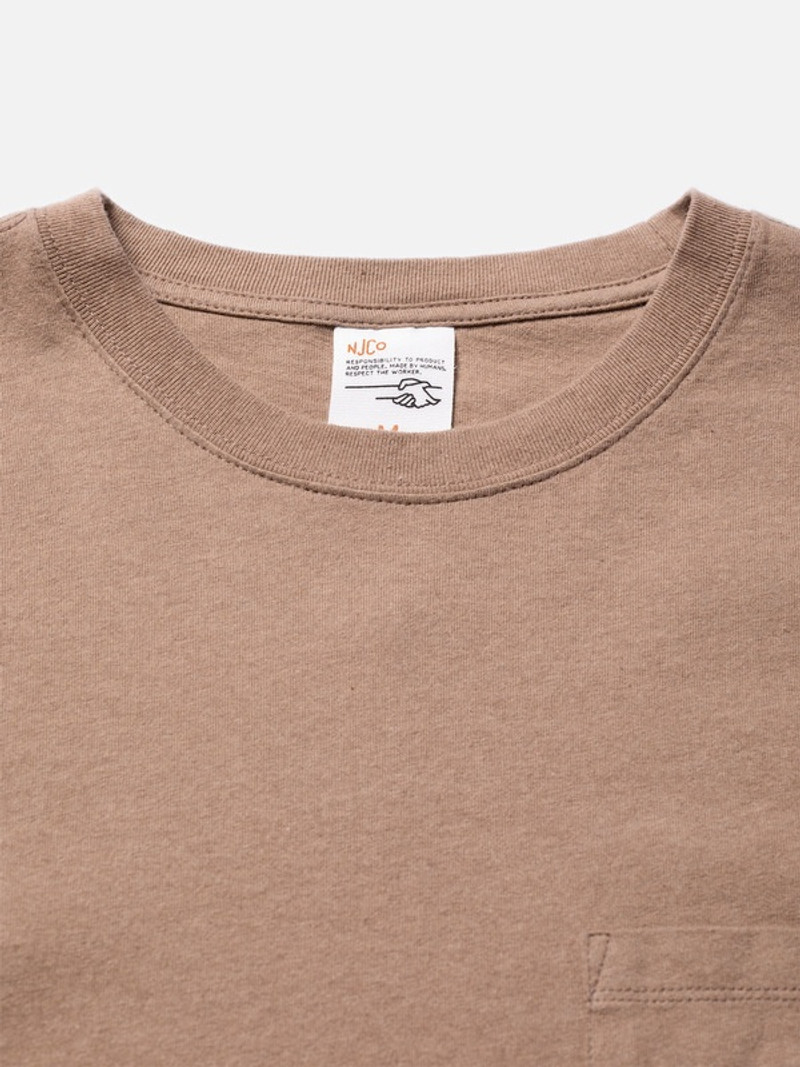Leffe Pocket Tee Melange Brown 3