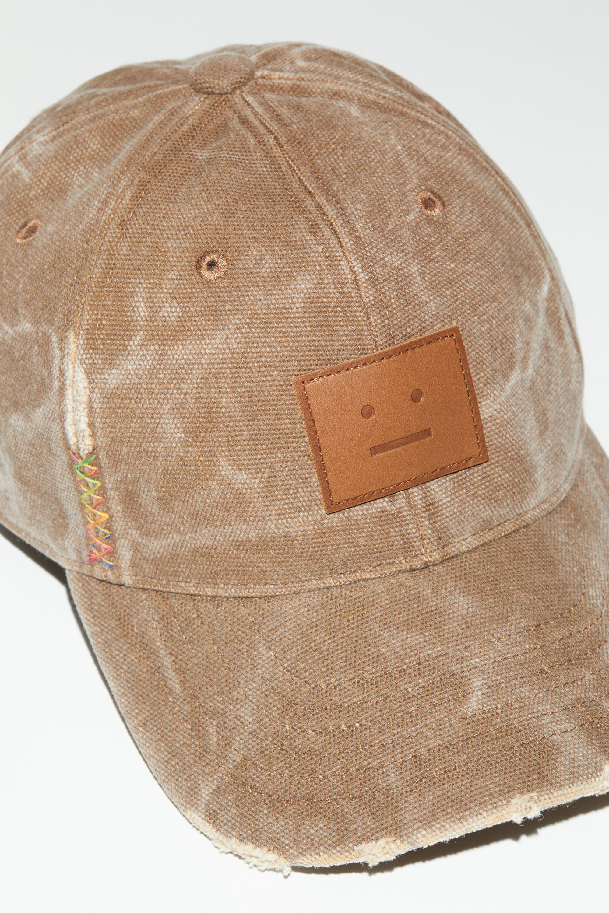 Leather Face patch cap - Toffee brown - 5