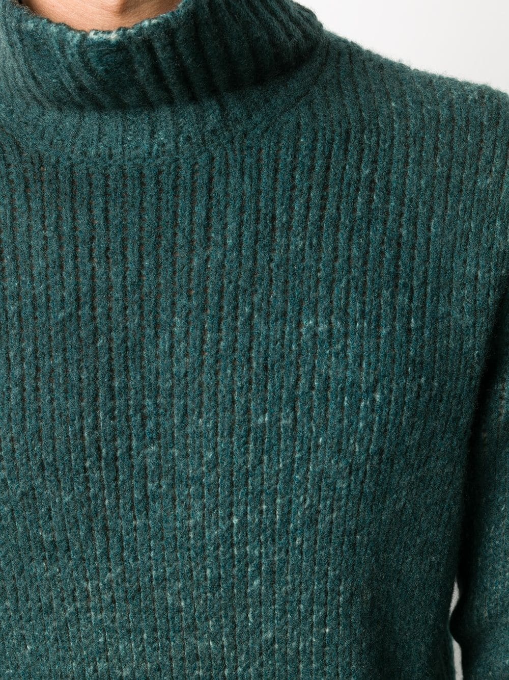 distressed-effect funnel-neck jumper  - 5