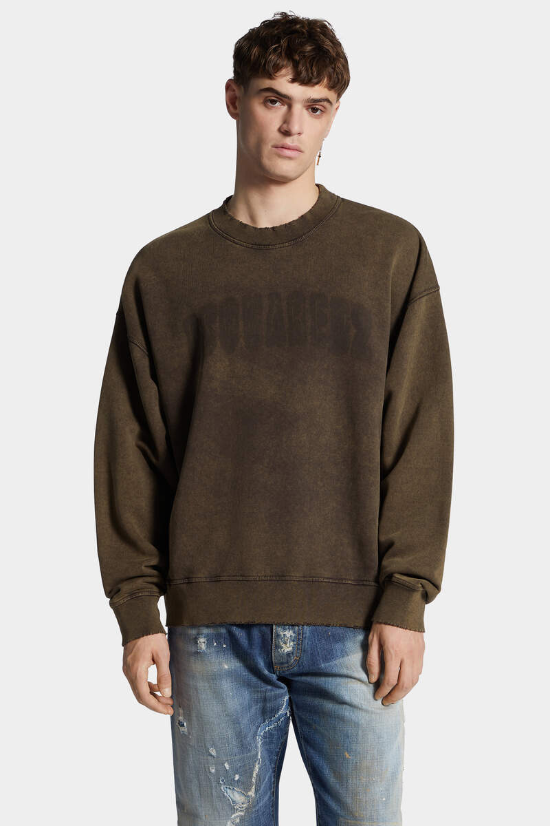 LOOSE FIT RAW EDGE CREWNECK - 3