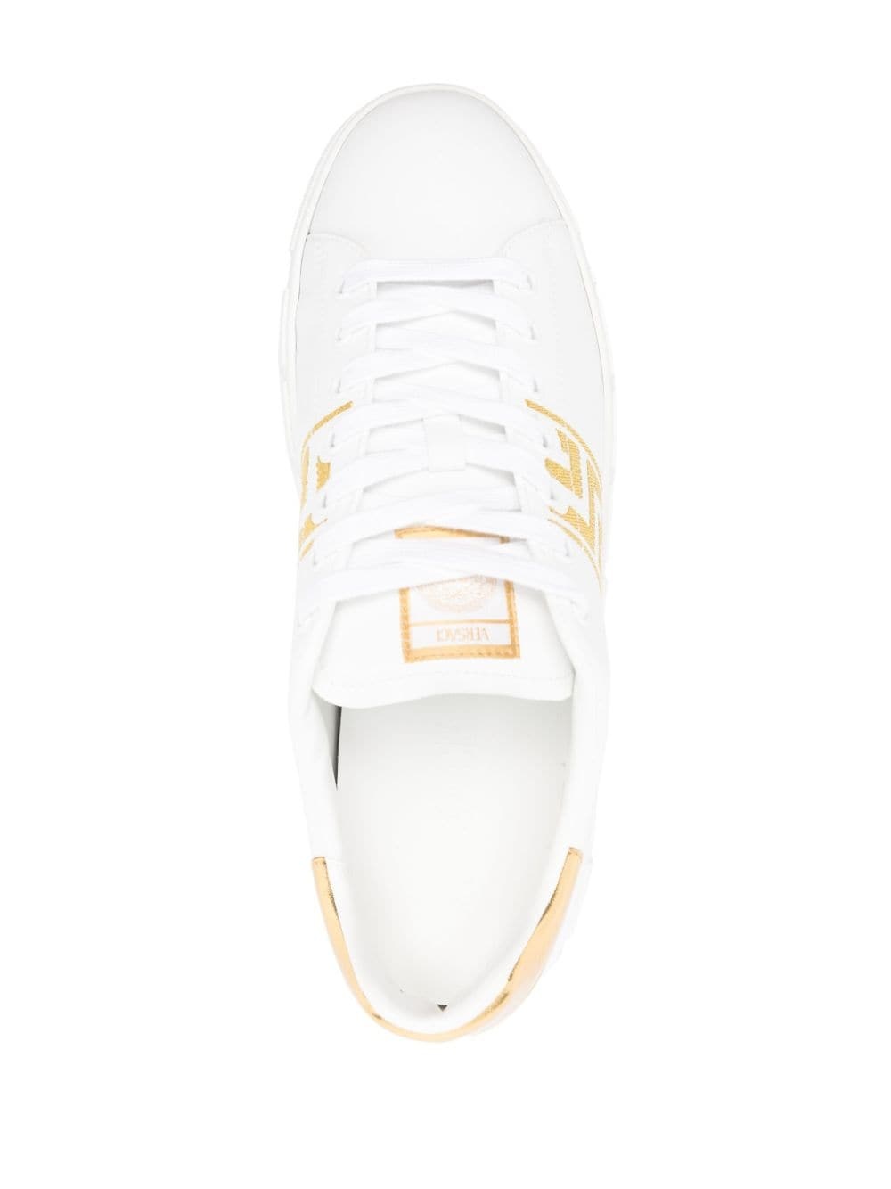 Embroidered Greca leather sneakers - 4
