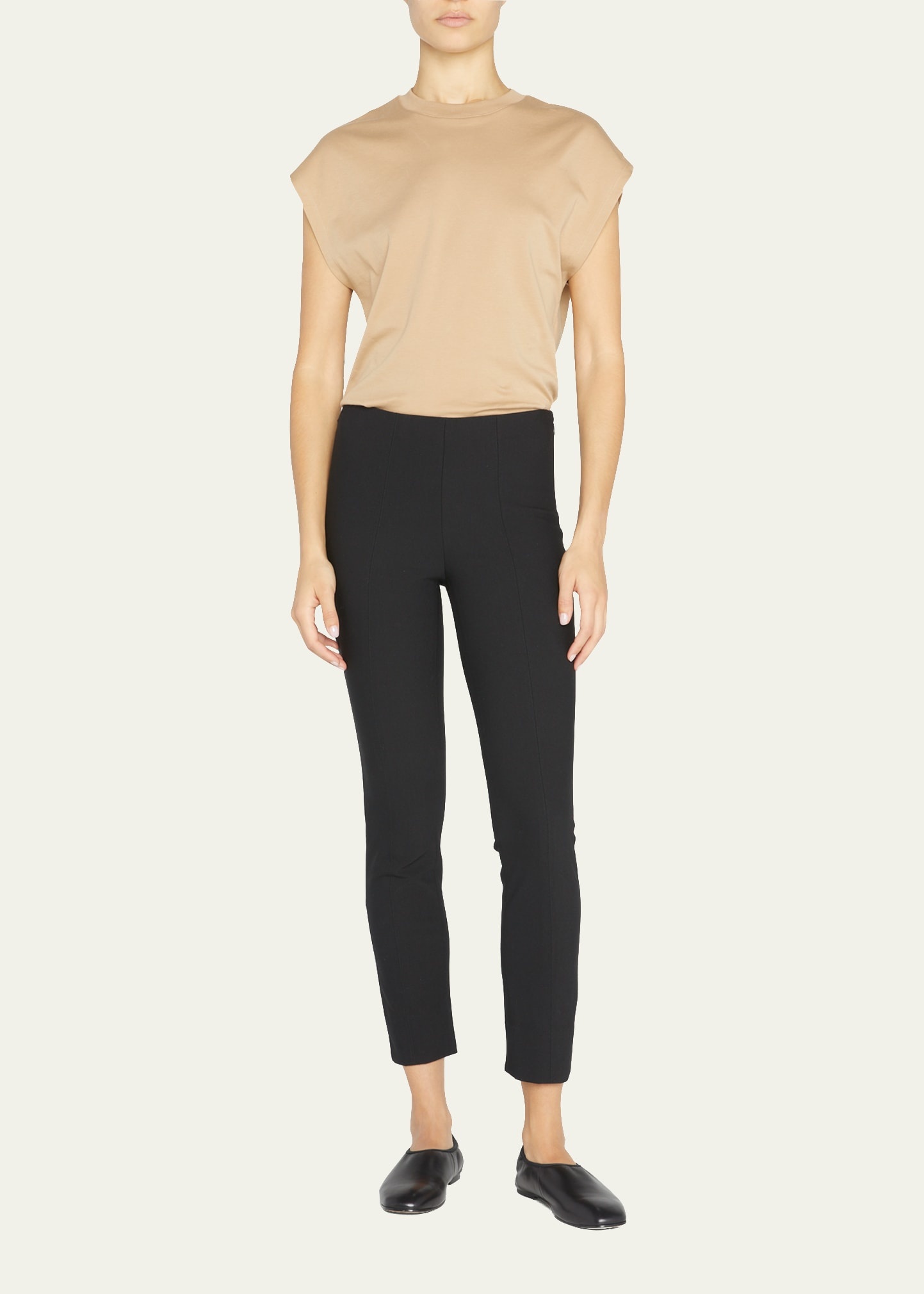 Stitch-Front Seam Leggings - 2