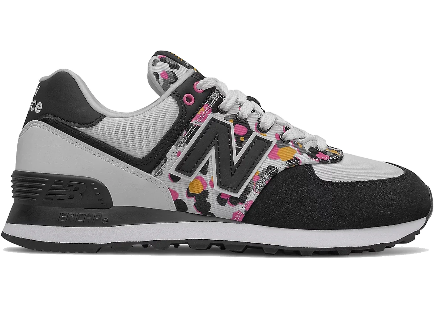 New Balance 574 White Black Camo (Women's) - 1