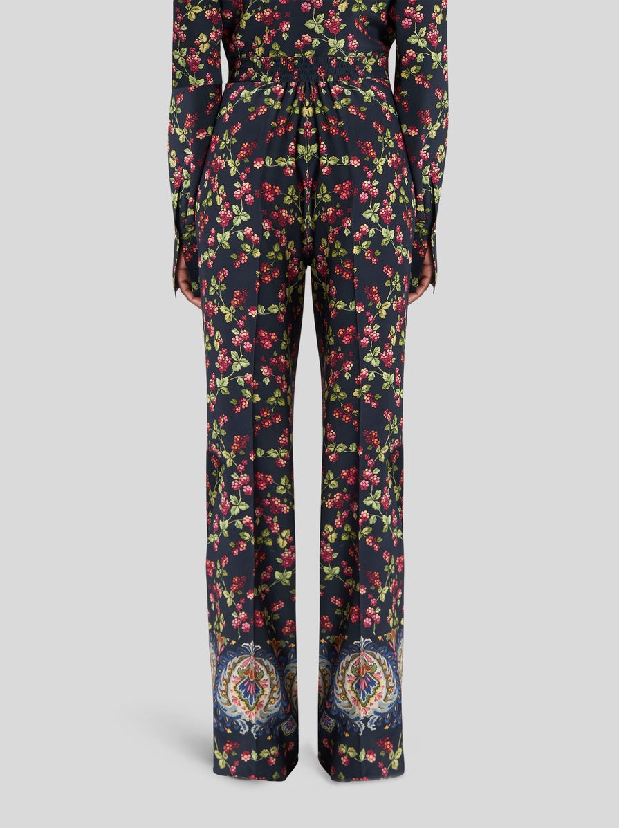 PALAZZO TROUSERS WITH BERRY PRINT - 4