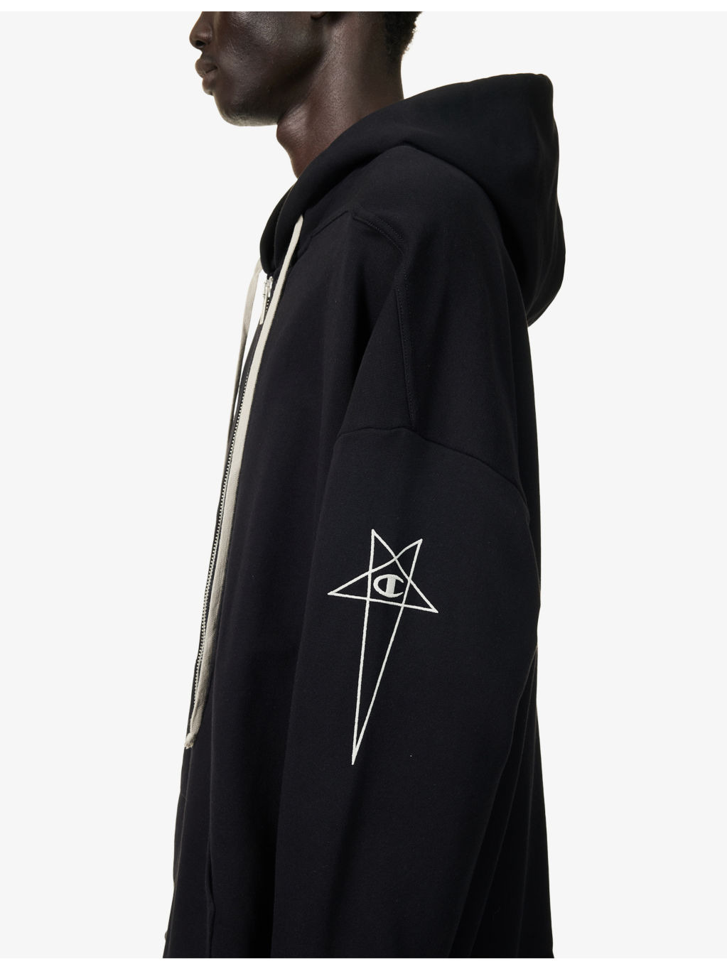 Rick Owens x Champion Jumbo Jason Embroidered Cotton-Jersey Hoody - 5