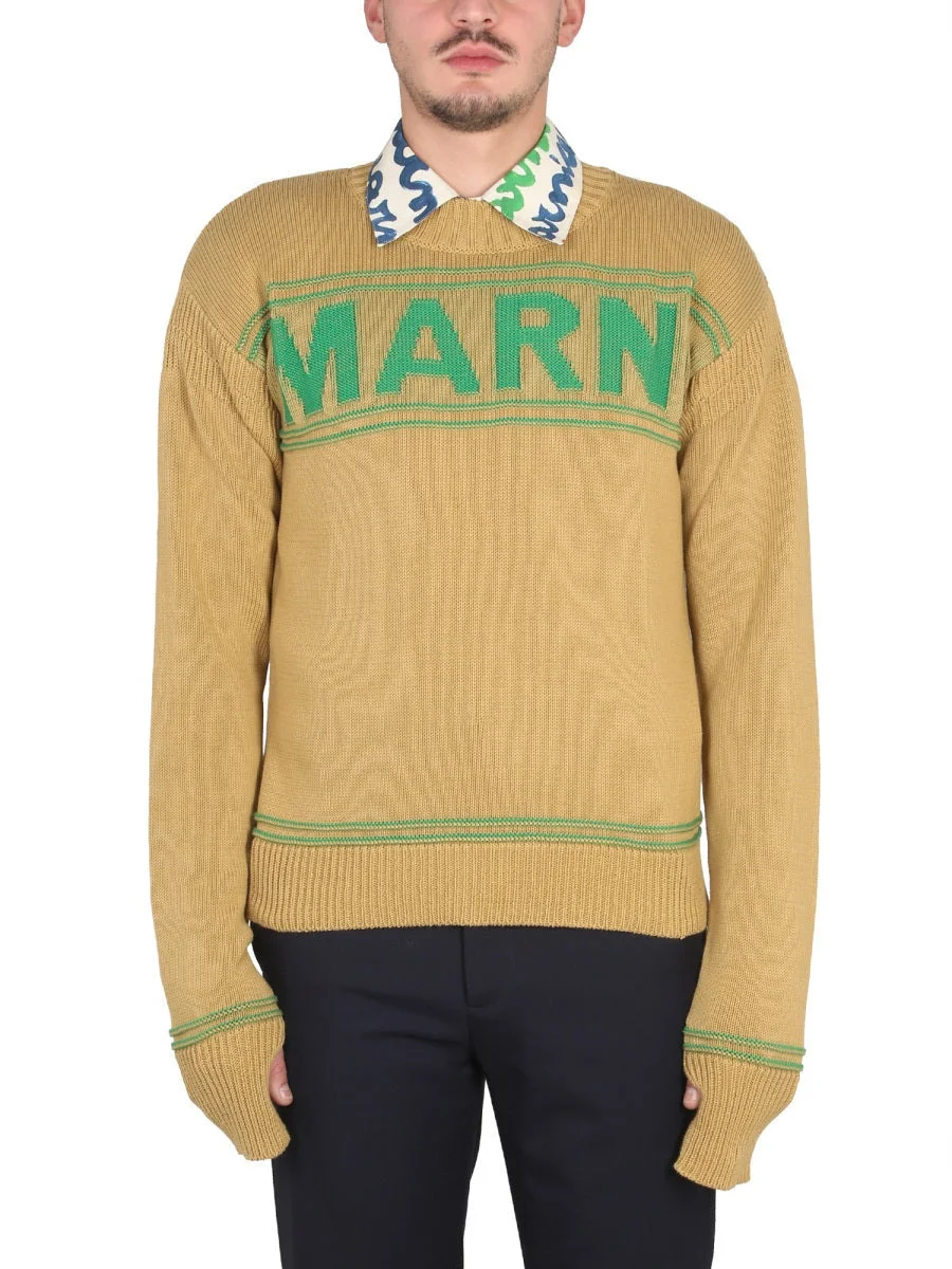 Marni Men Knit Sweatshirt With Logo - 1