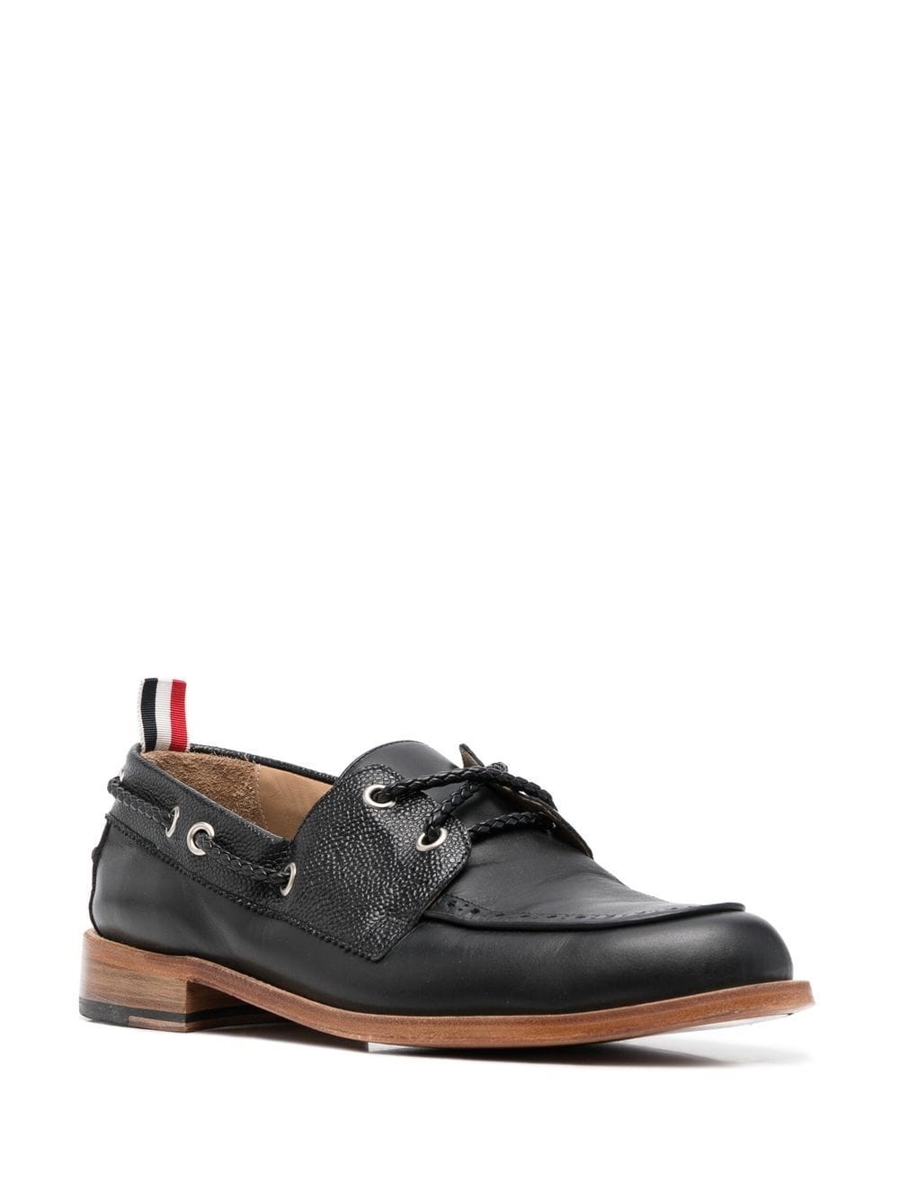 grosgrain-loop trim lace-up shoes - 2