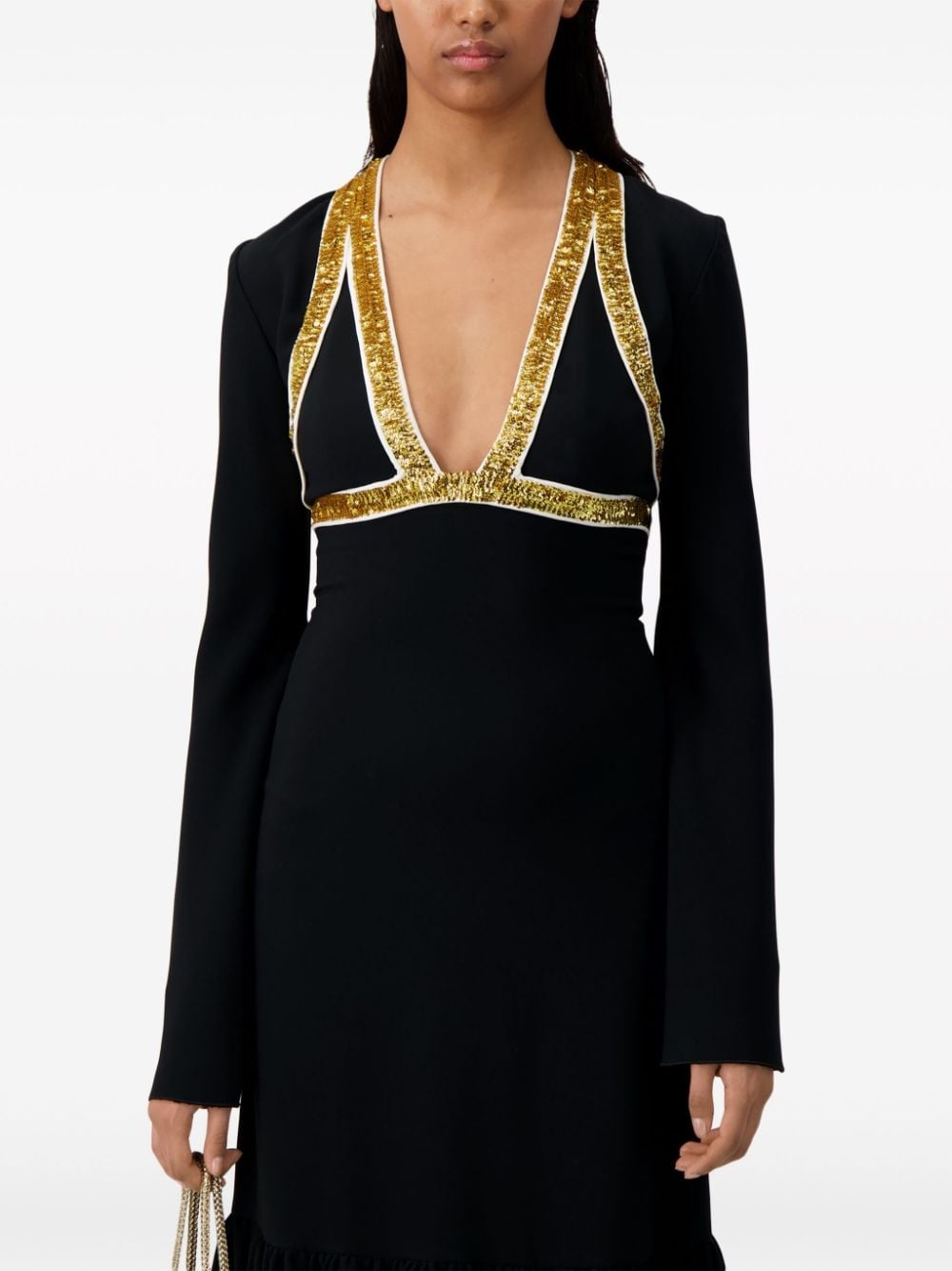 sequin-embellished crepe gown - 5