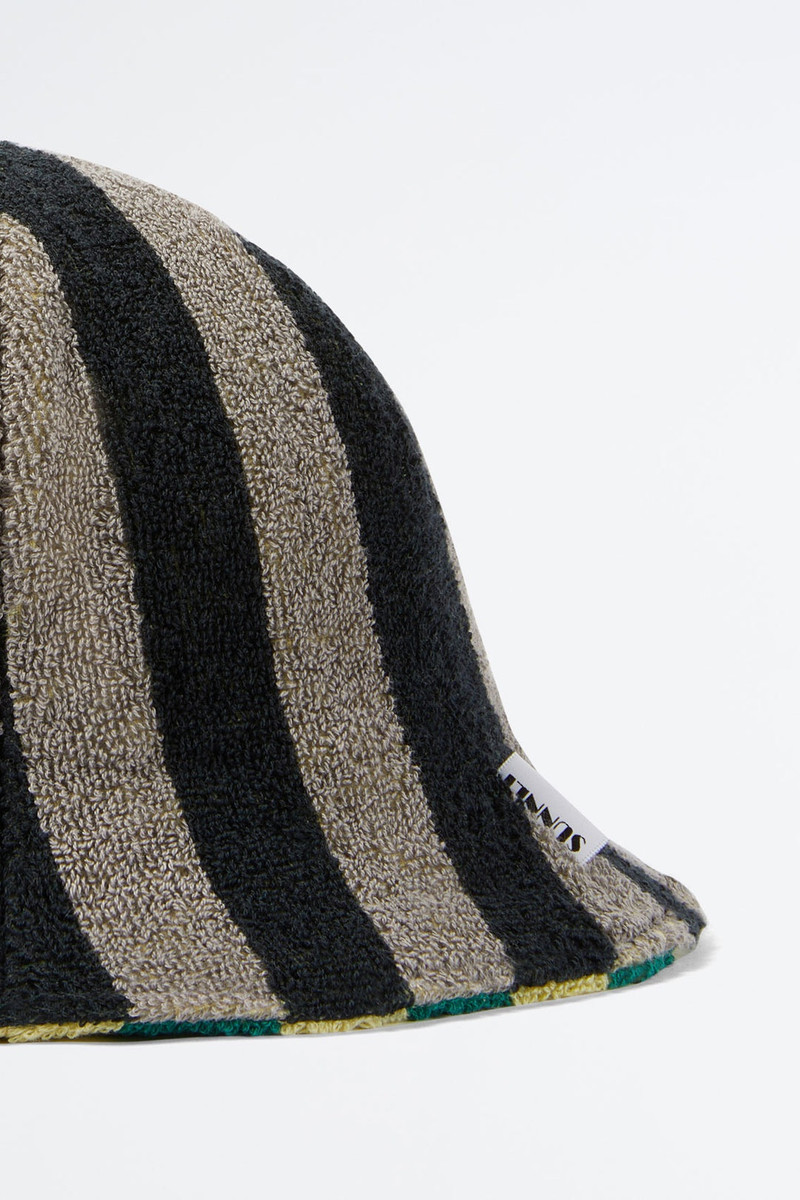 GREY & BLACK STRIPED COTTON HAT 6