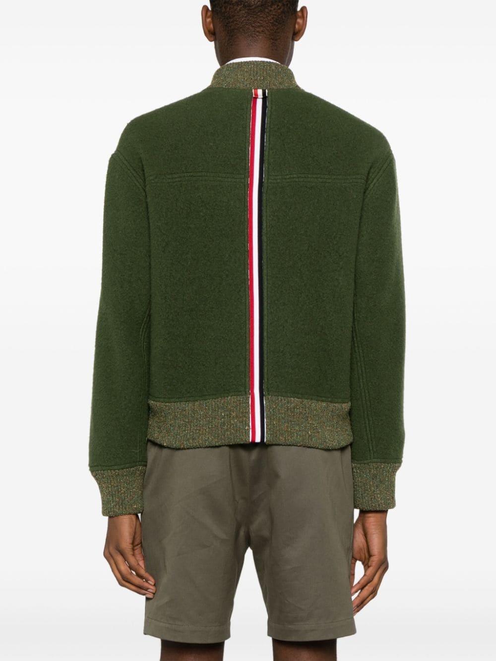 speckled-trim wool bomber jacket - 4