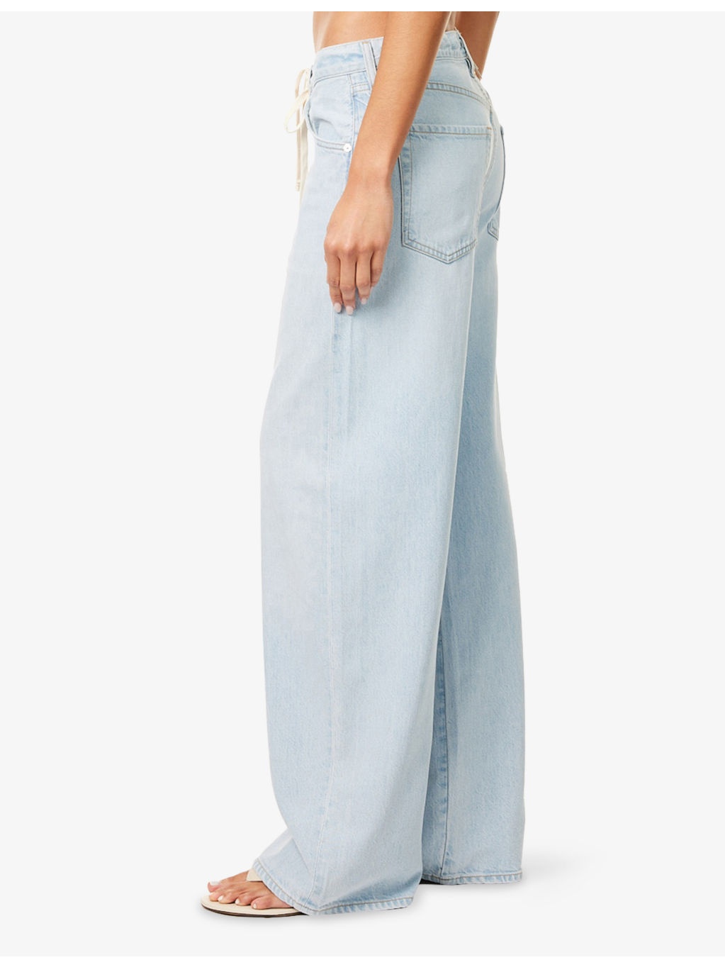 Brynn Drawstring Wide-leg Denim Jeans - 3