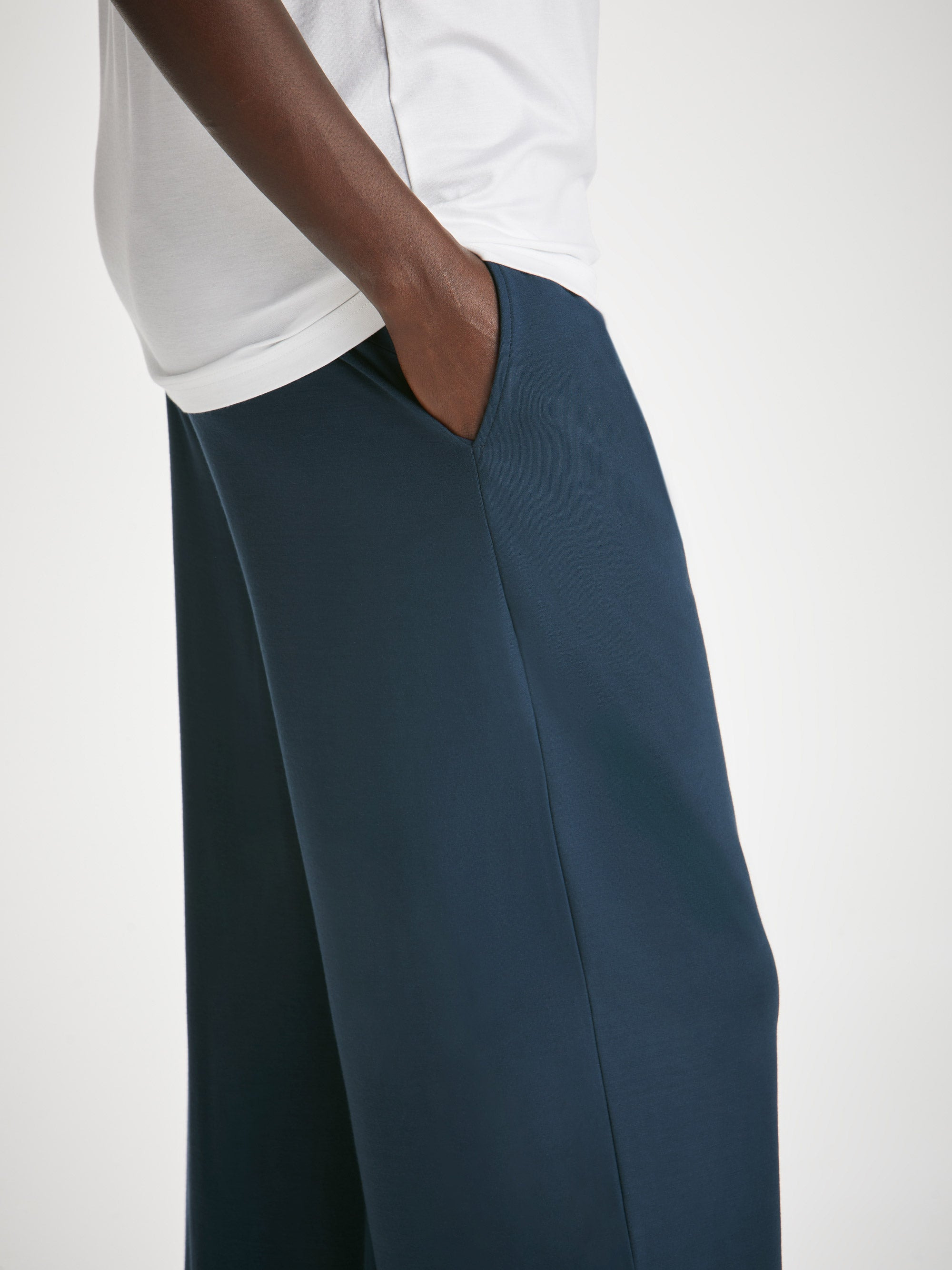 Women's Lounge Trousers Basel Micro Modal Stretch Navy - 7