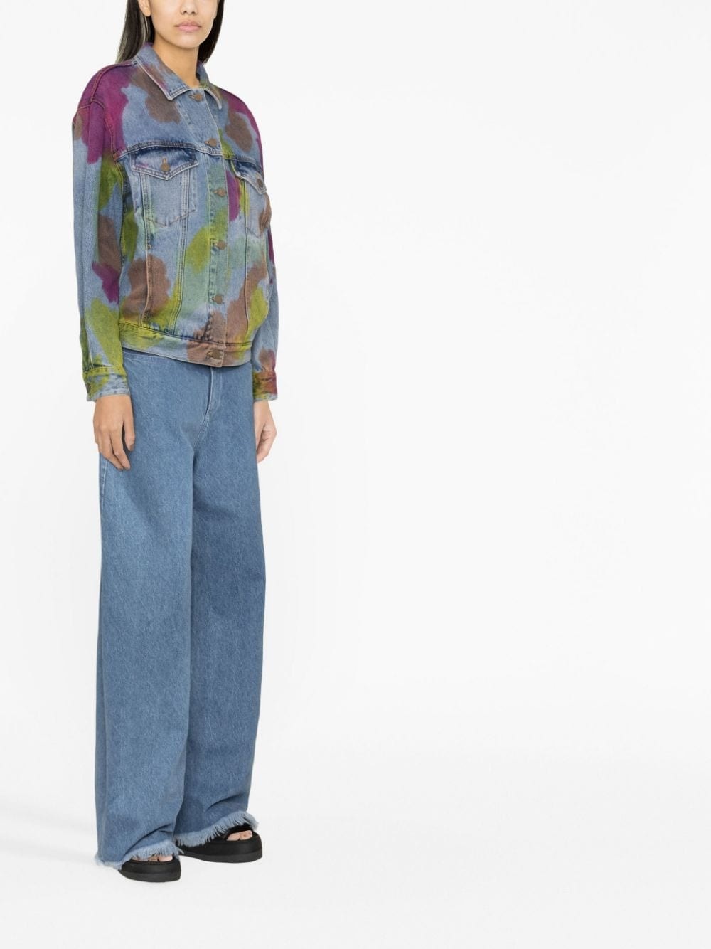 tie-dye denim jacket - 3