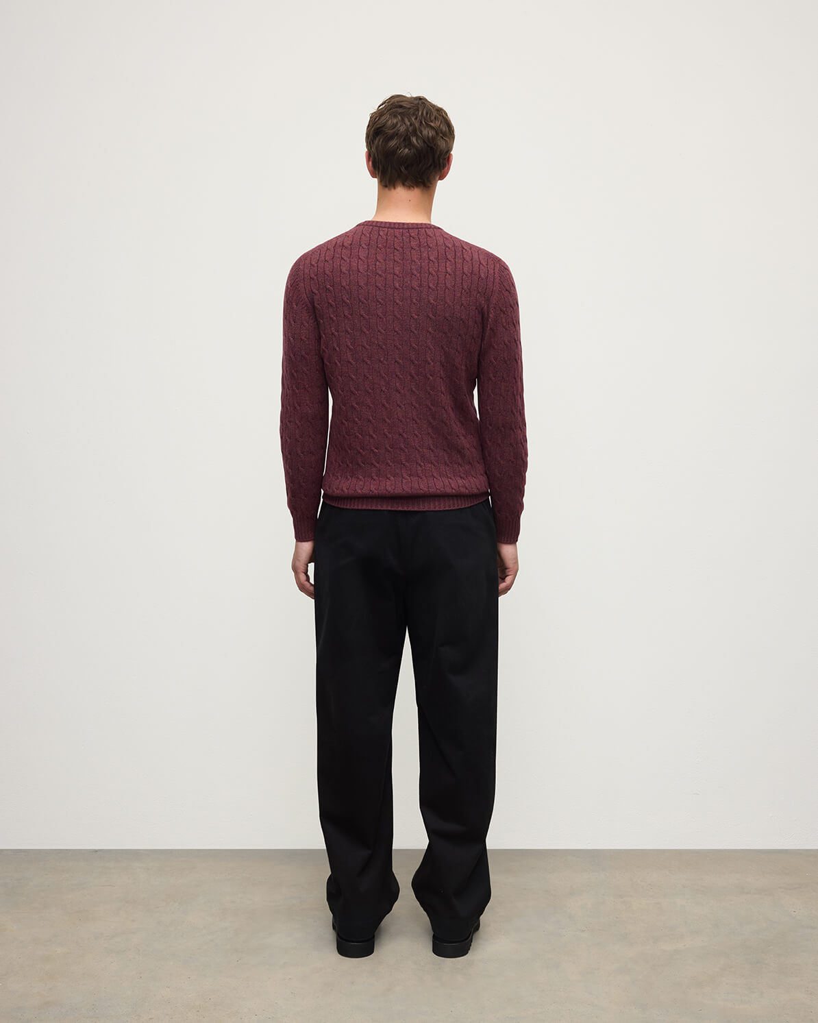 Cable Knit Purple Cashmere Jumper - 4