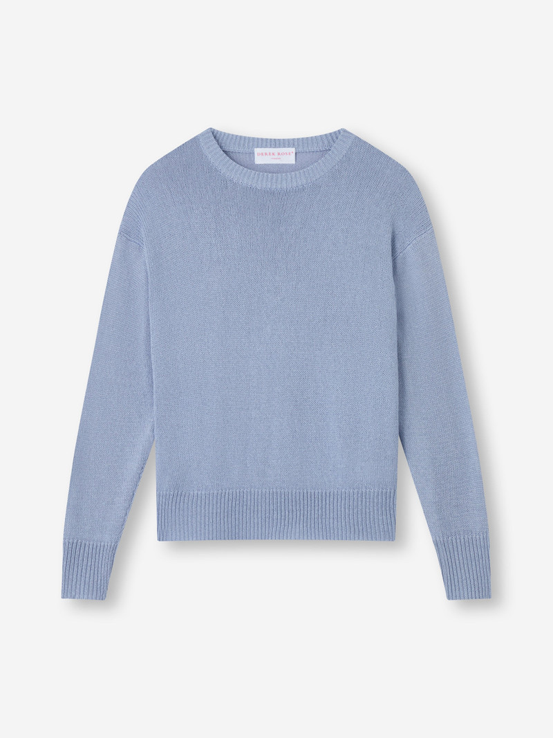 Women's Sweater Delphine Silk Linen Lavender Blue 4
