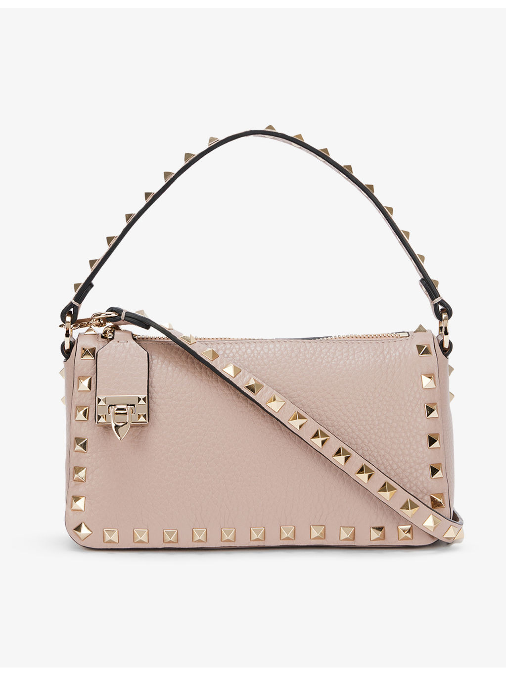 Spike small leather baguette bag - 1