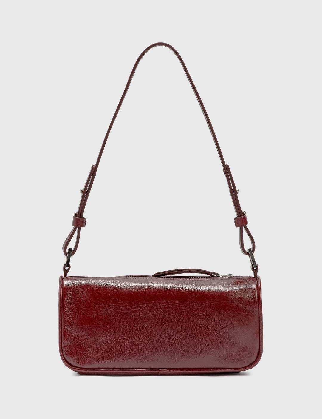 Eve Bordeaux Creased Leather Bag - 4